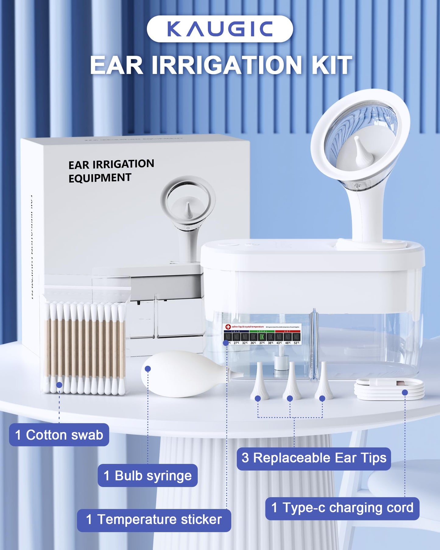 Water Powered Ear Cleaner, Ear Wax Removal Kit with Sewage System KAUGICUS supplements