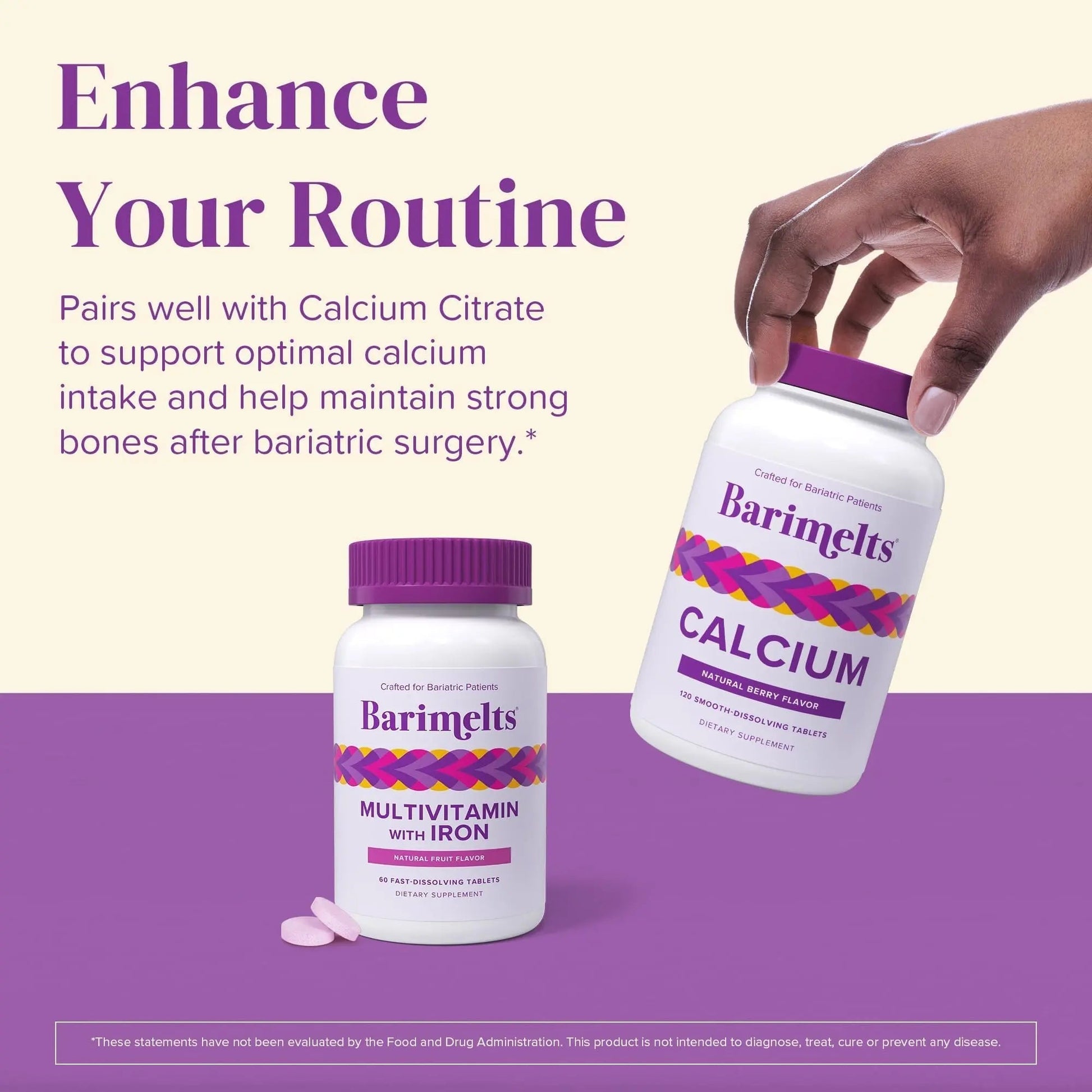 BariMelts Bariatric Multivitamin with Iron, 60 Fast-Dissolving Tablets (1-Month Supply), Sugar-Free Bariatric Vitamins for Women, Natural Fruit Flavor BariMeltsAu supplements