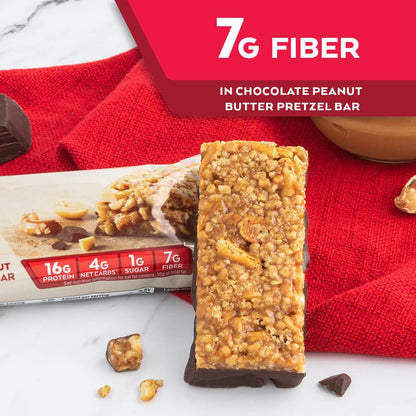 Atkins Chocolate Peanut Butter Pretzel Protein Meal Bar, High Fiber, 16g Protein, 1g Sugar AtkinsUS supplements