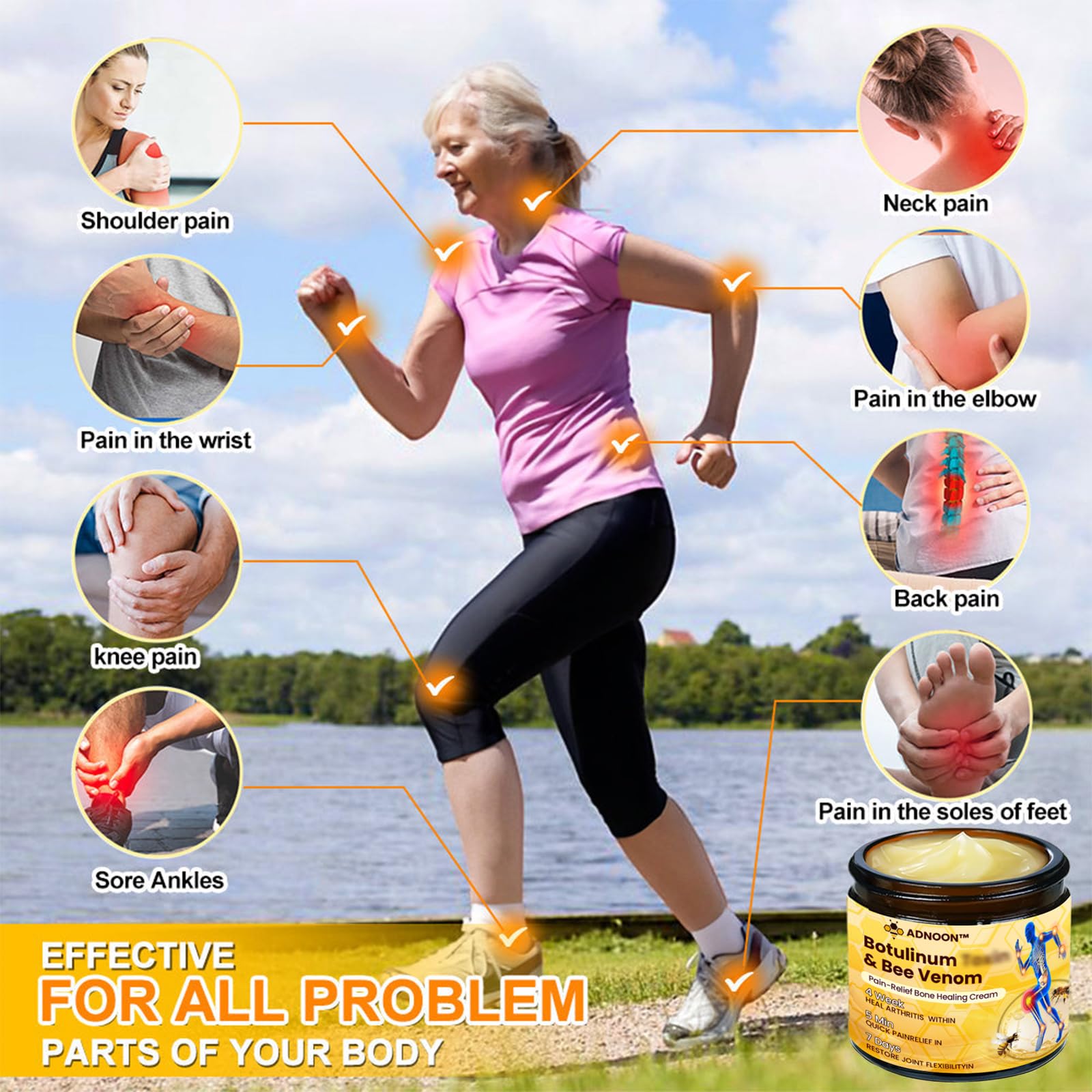 Luhaka Botulinum Toxin & Bee Venom Pain-Relief Bone Healing Cream,Bee Venom Cream,Effectively improve joint mobility (1PC) LuhakaAu supplements