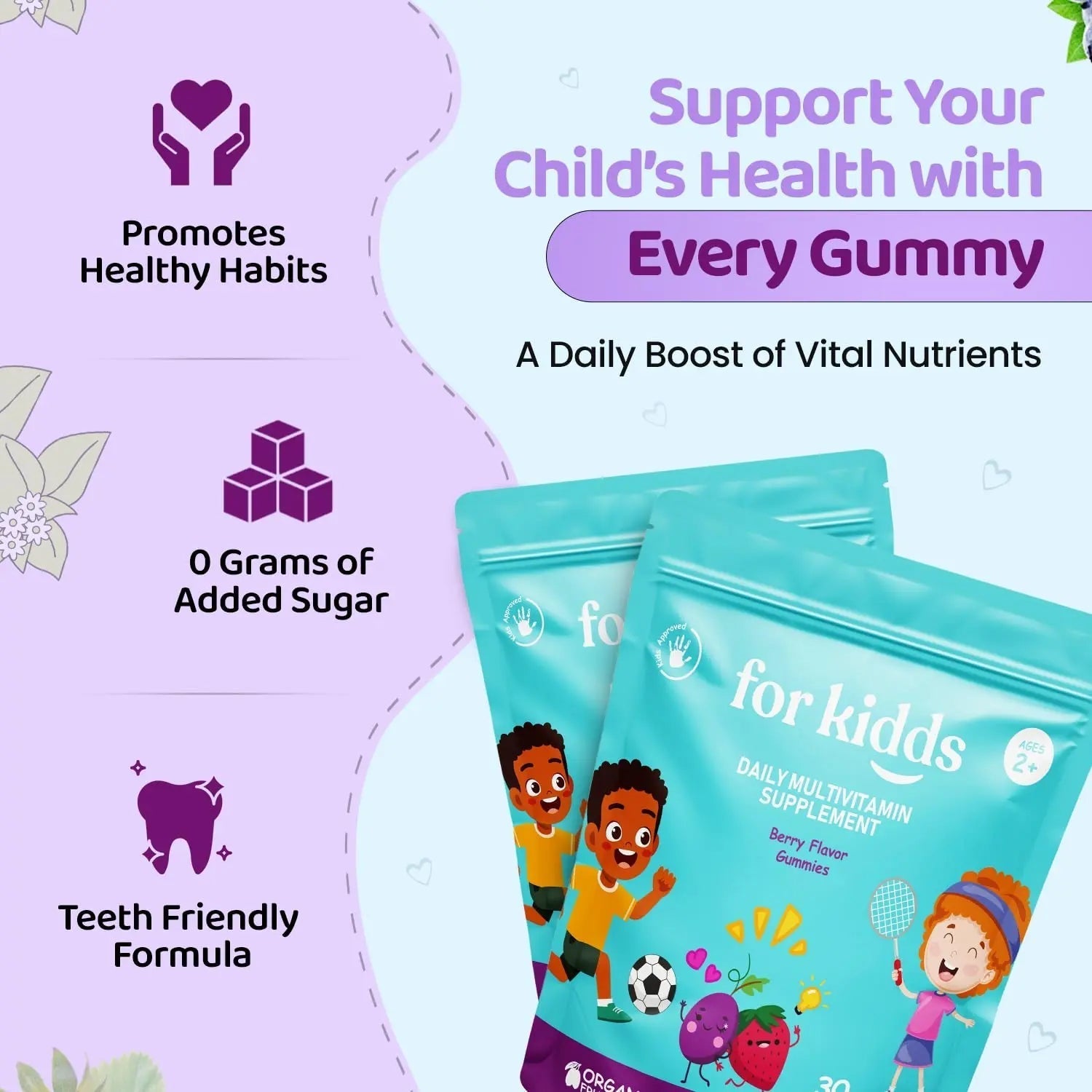 ZettoA Daily Multivitamins for Kids Ages 2+, Berry Gummies with 11 Essential Vitamins & Minerals for Immune Support ZettoAAu supplements