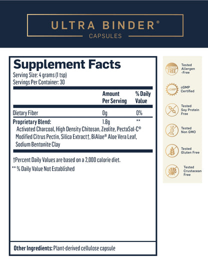 Quicksilver Scientific Ultra Binder - Multi Toxin Binder with Bentonite Clay Powder Quicksilver ScientificUS supplements