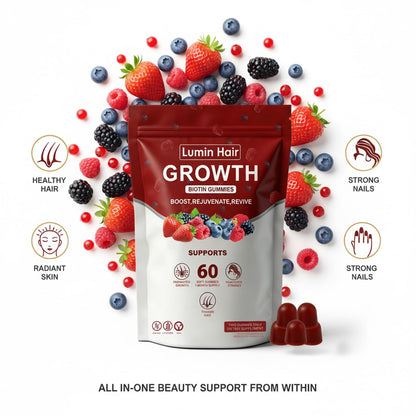 Lumin Hair Growth Gummies for Black Women, 60 Vegan Gummies, Daily Hair Nourishment with Biotin, Collagen & Botanical Extracts, Supports Healthy Hair Growth & Strength Lumin HairUS supplements