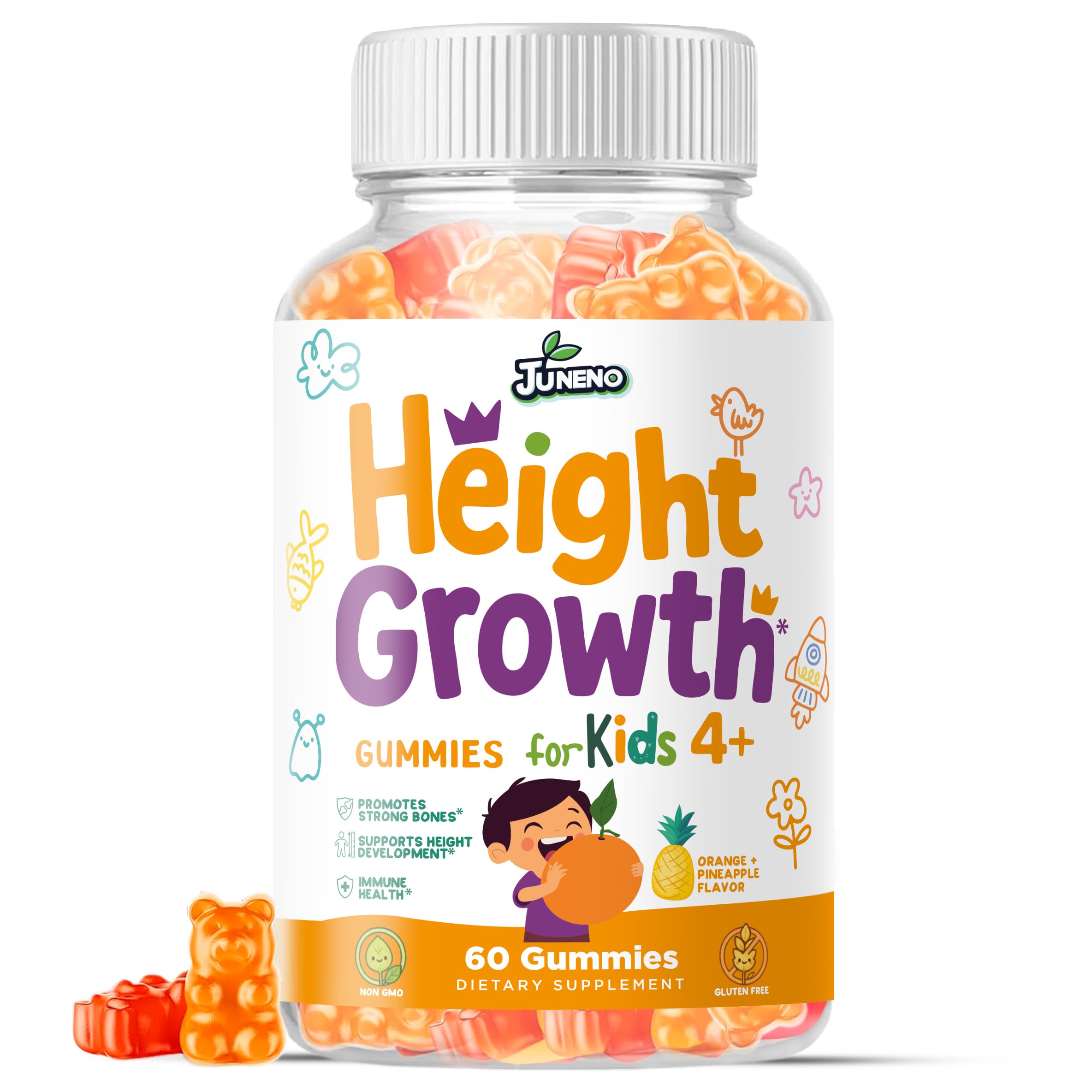 Juneno Height Growth Vitamins Supplement Gummies - Grow Taller for Teens Kids Boys Girls - Natural Height Increaser Maximizer Multivitamin JunenoAu supplements
