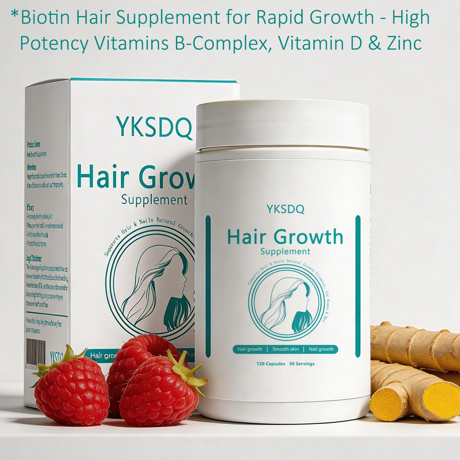 Hair Growth Biotin 10000mcg Supplement with Vitamins A C D E & Calcium - 30-in-1 Formula for Hair & Nails Support, for Women & Men, 30 Servings (1) WOJJAu supplements