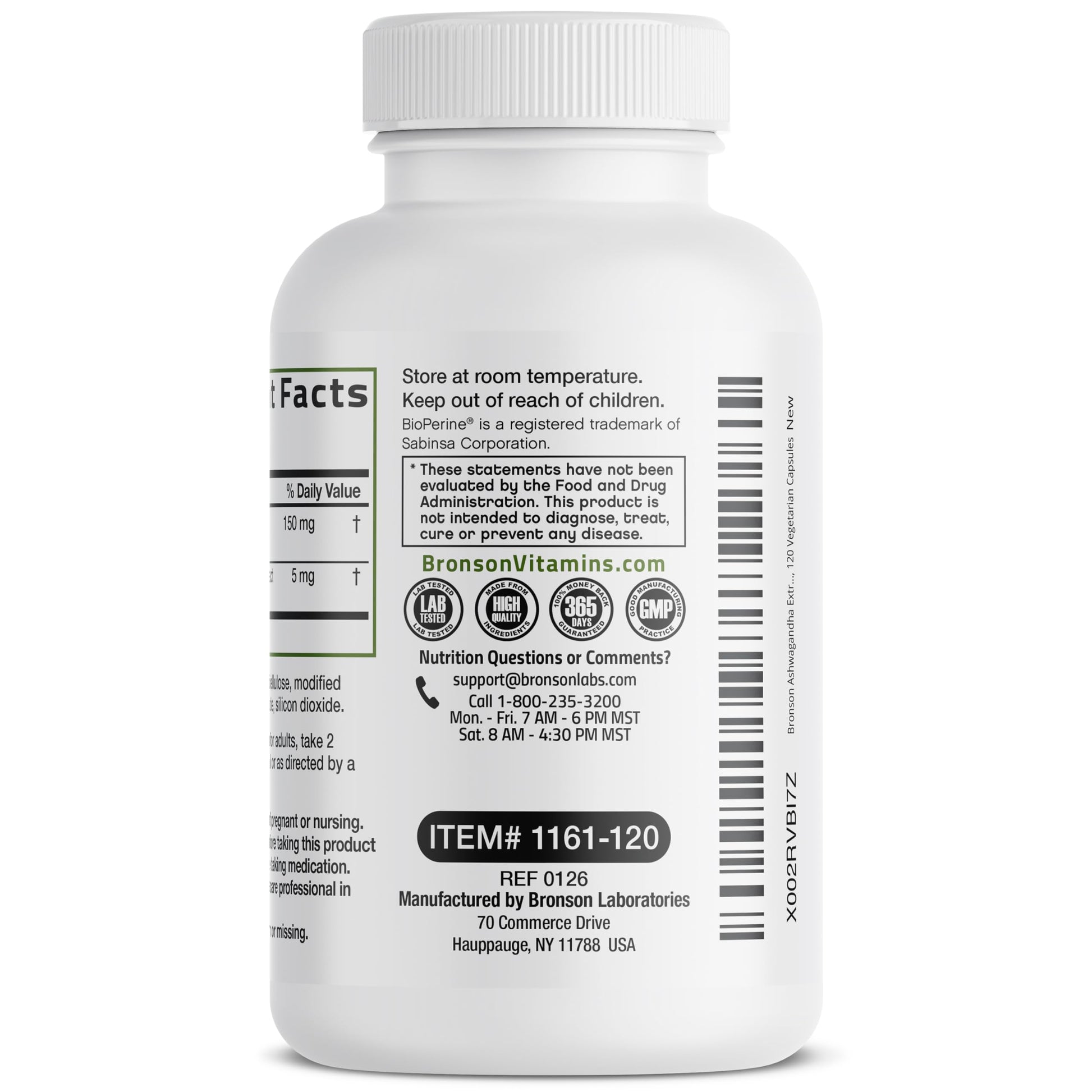 Bronson Ashwagandha Extra Strength Stress & Mood Support with BioPerine - Non GMO Formula, 120 Vegetarian Capsules BronsonAu supplements