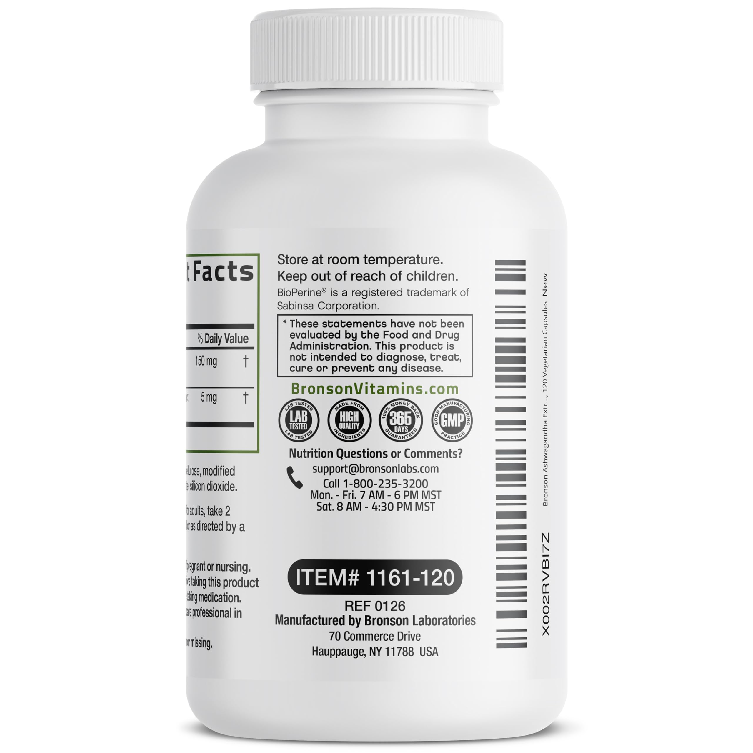 Bronson Ashwagandha Extra Strength Stress & Mood Support with BioPerine - Non GMO Formula, 120 Vegetarian Capsules BronsonAu supplements