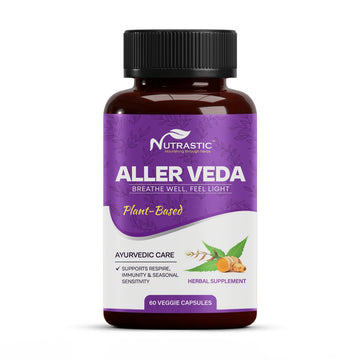 Nutrastic Aller Veda Respiratory Wellness Supplement with Pure Tulsi, Amla, Turmeric, and Neem | Natural Support for Healthy Breathing | 60 Caps NutrasticAu supplements