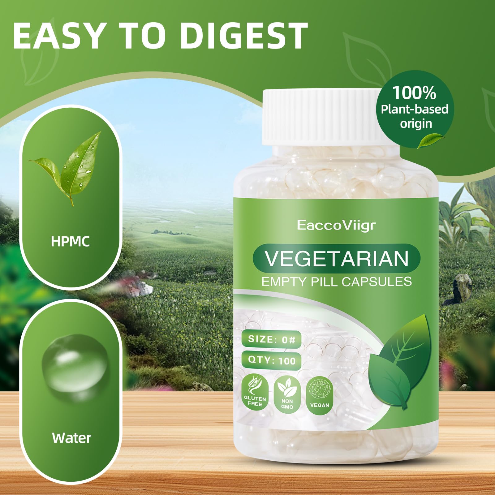 EaccoViigr Size 0 Empty Capsules - 500 Count Clear Empty Pill Capsules with Capsule Filling Kit, Fillable Vegan Vegetarian Capsule Empty for Vitamins, Easy for DIY Supplements EaccoViigrAu supplements