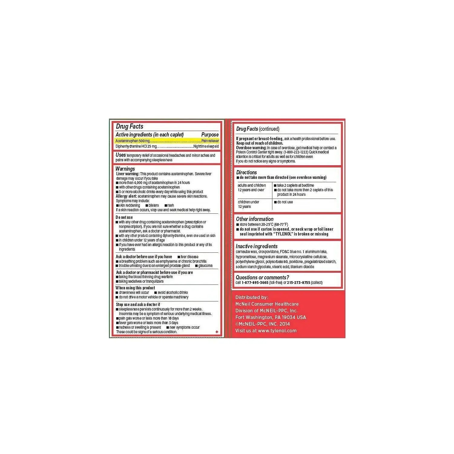 Tylenol PM Caplets - 225 ct. bottle TylenolAu supplements