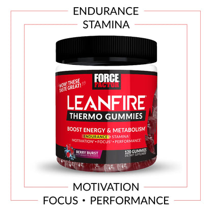 Force Factor LeanFire Thermo Gummies with B12 Vitamins, Caffeine, & Green Coffee Bean Force FactorUS supplements