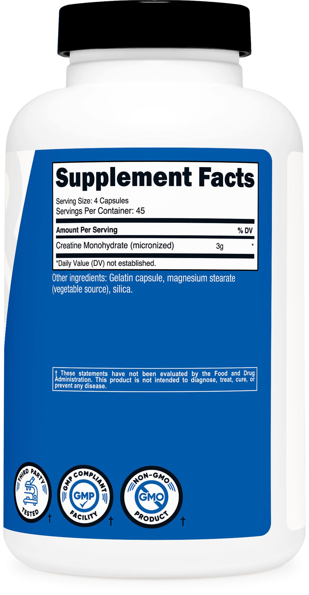 Nutricost Creatine Monohydrate 3,000mg, 180 Capsules (750mg Per Capsule) - Gluten Free, Non-GMO NutricostAu supplements