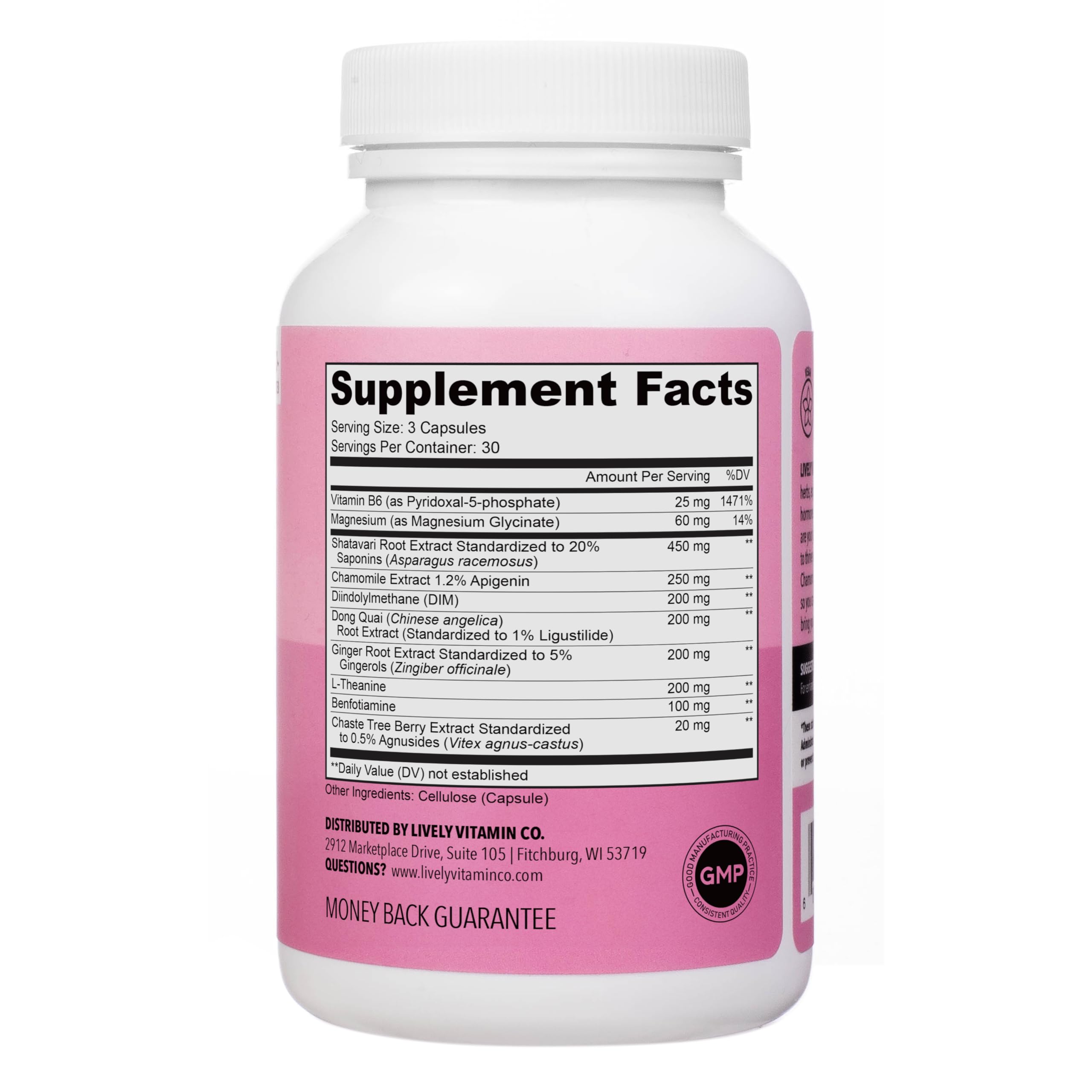 LIVELY VITAMIN CO. Get Even - Women's Hormonal Balance Blend - Helps Reduce Severity of Periods, PMS & Menopause - Eases Cramps & Bloating - Mood Regulation - Period Pain & Discomfort - 90 Count LIVELY VITAMIN COAu supplements