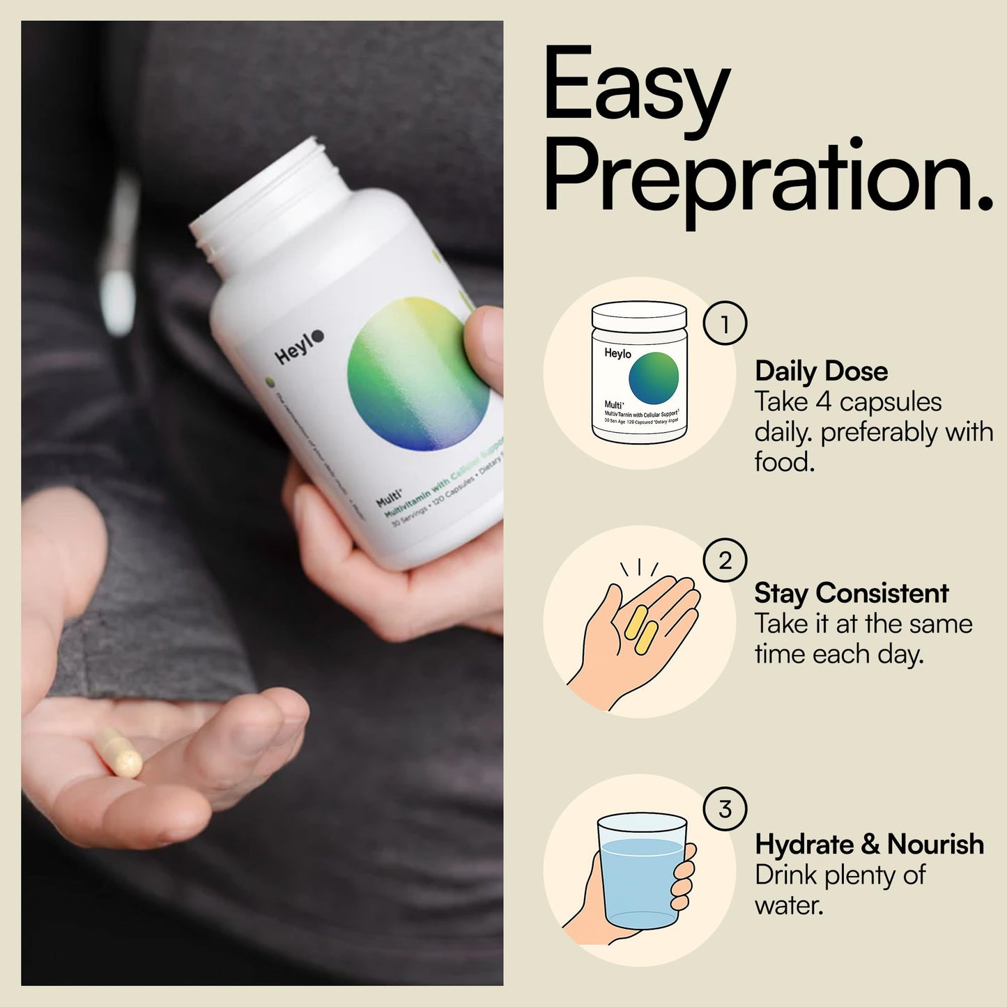 Heylo Multi+ Advanced Multivitamin Supplement – Boosts Energy, Enhances Immune Support, Provides Antioxidant Protection, Promotes Detoxification Heylo HealthUS supplements