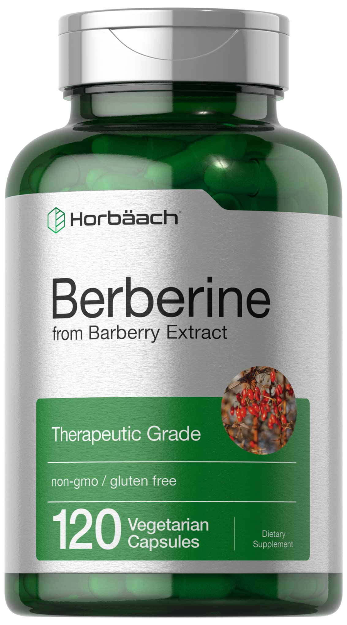 Berberine Supplement | 120 Capsules | Berberine HCl from Barberry Extract | Non-GMO HorbäachUS supplements
