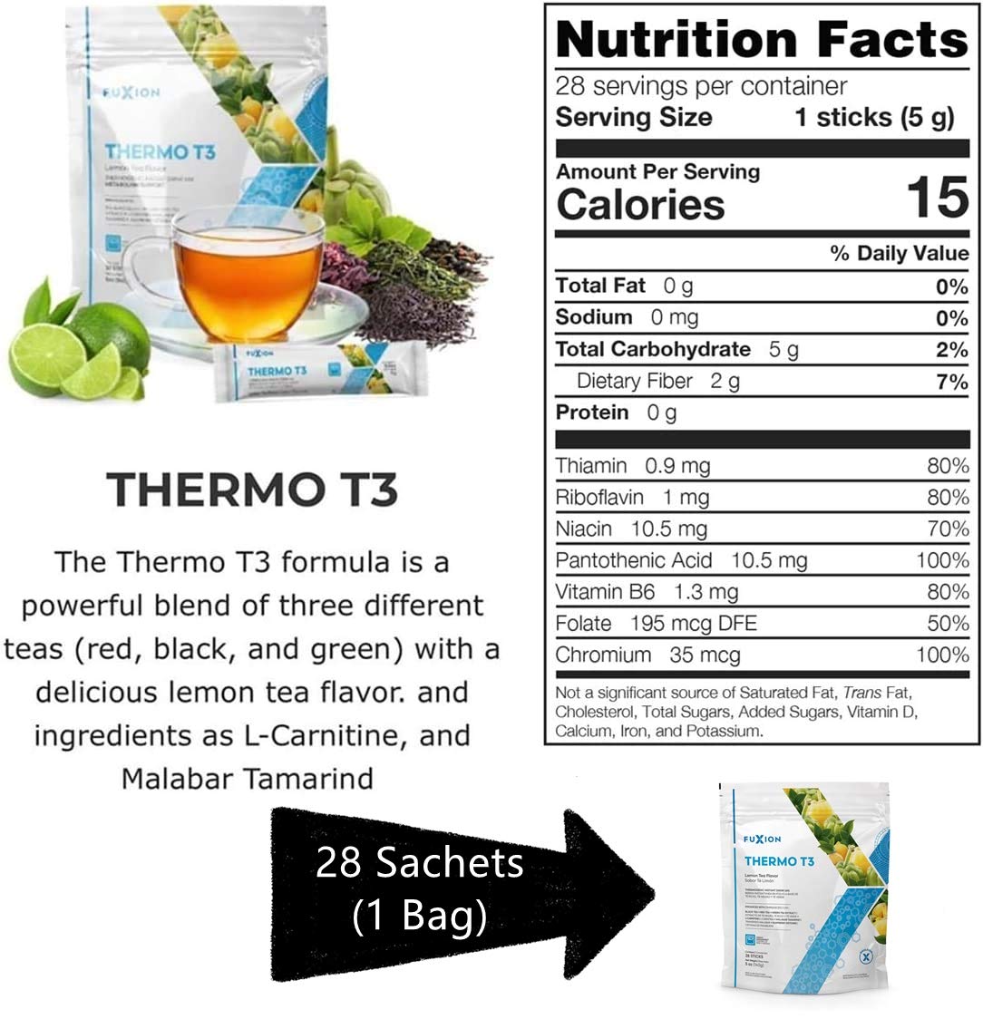 FuXion Thermo T3,Delicious Lemon Tea Flavor(Thermo TT3, 28 Sachets) CHNLMLUS supplements