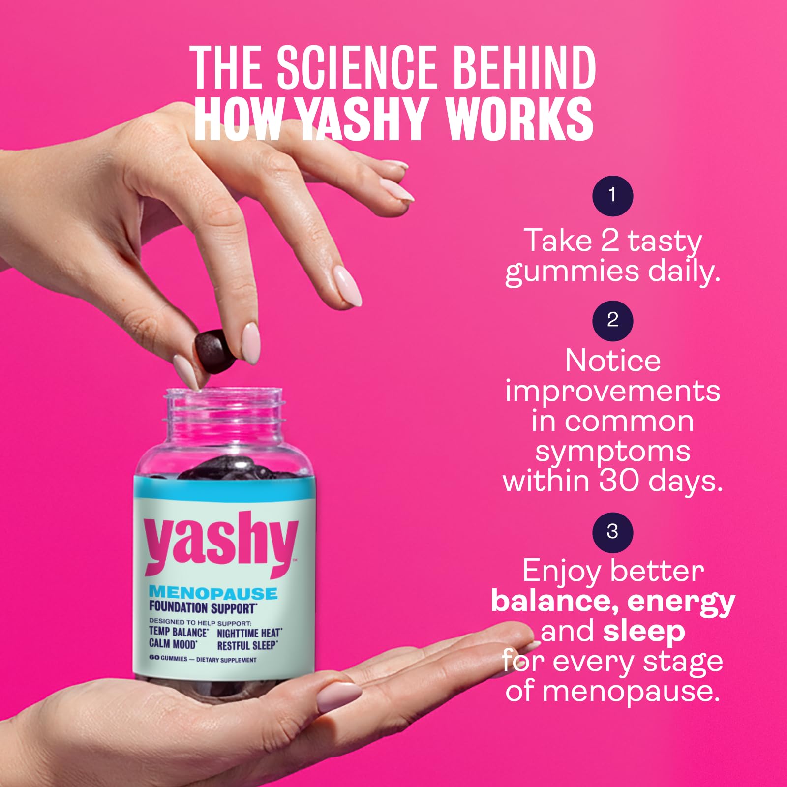 Yashy Gummies for Menopause | Hormone-Free Supplements for Women | Clinically Backed | 30 Servings | Helps Alleviate Hot Flashes, Night Sweats, & Mood Swings | Supports Libido | BlackBerry Flavor YASHYAu supplements