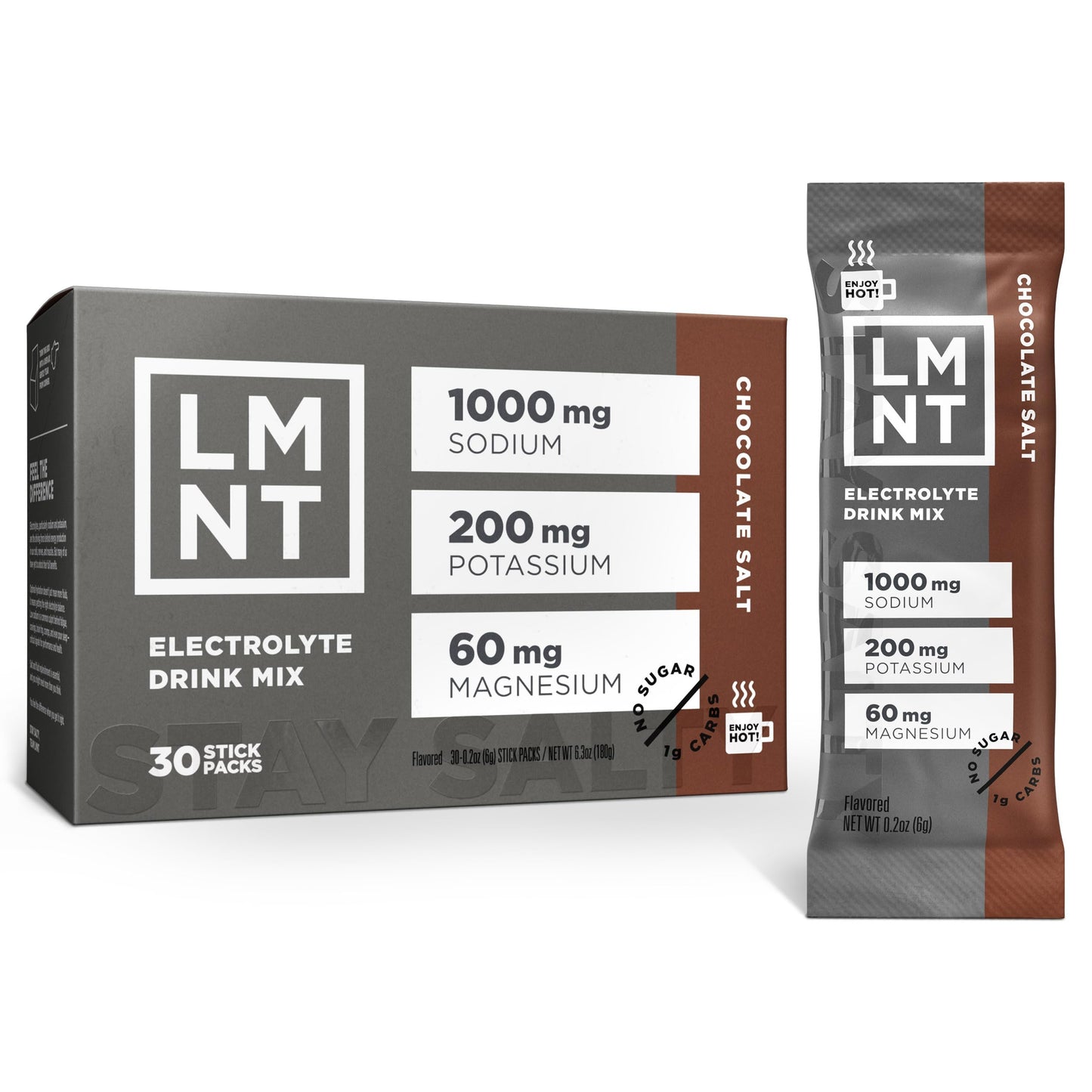LMNT Zero Sugar Hot Chocolate or Coffee Mixer - Chocolate Salt | Drink Mix | 30-Count Drink LMNTUS supplements
