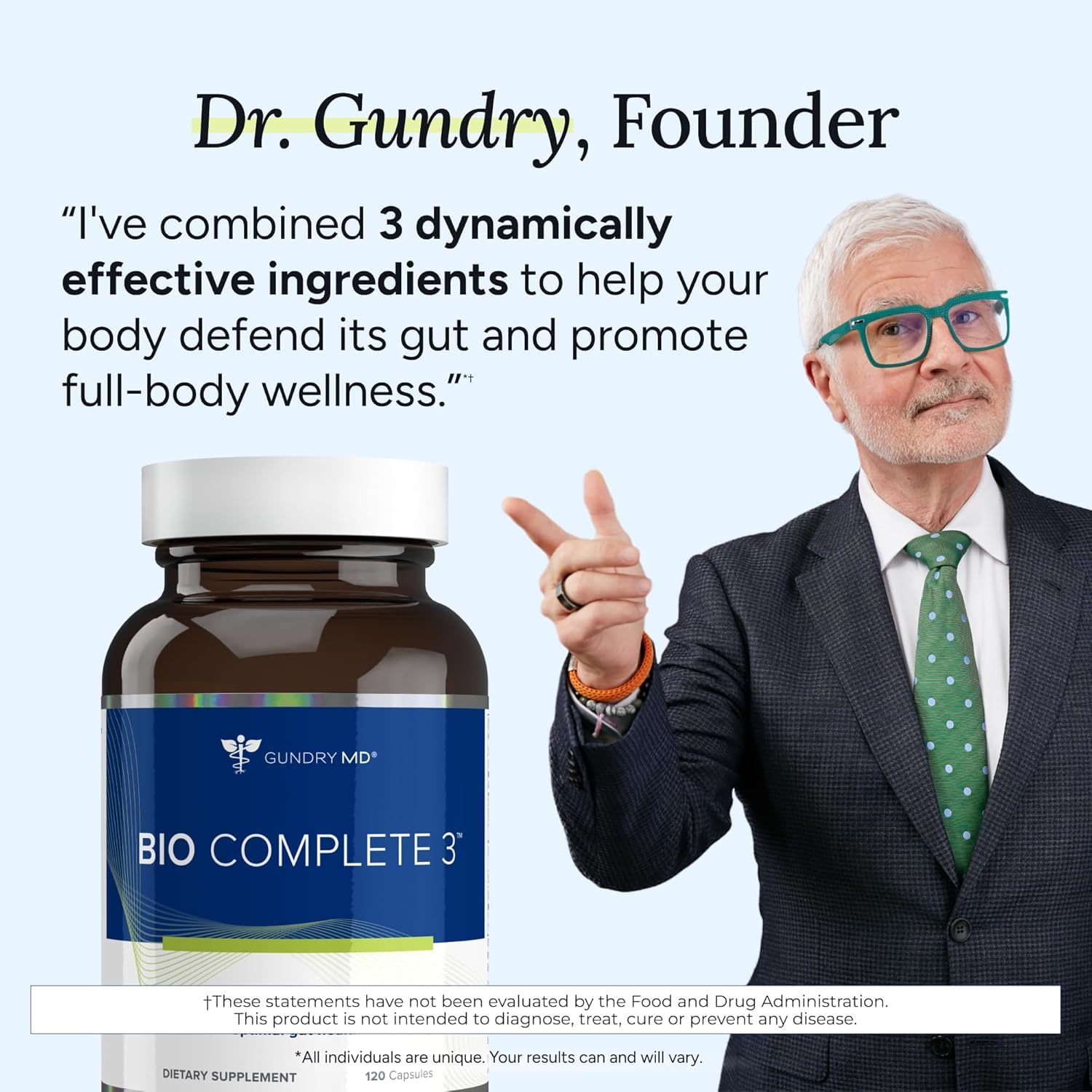 Gundry MD® Bio Complete 3 - Prebiotic, Probiotic, Postbiotic to Support Optimal Gut Health, 30 Day Supply (90 Day Supply) Gundry MDAu supplements