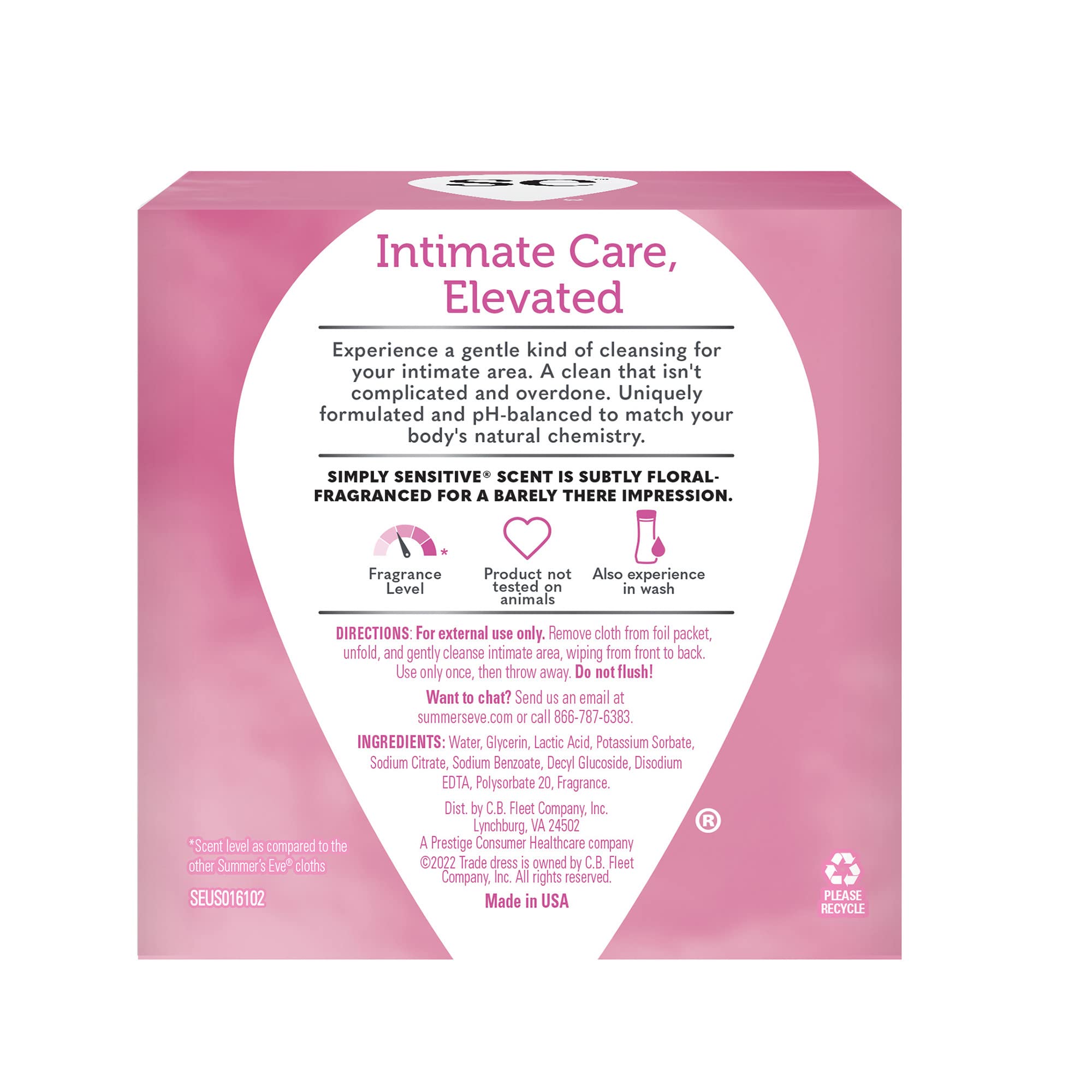 Summer's Eve Feminine Cleansing Wipes, Simply Sensitive, 16 Count, 3 Pack Summer's EveAu supplements