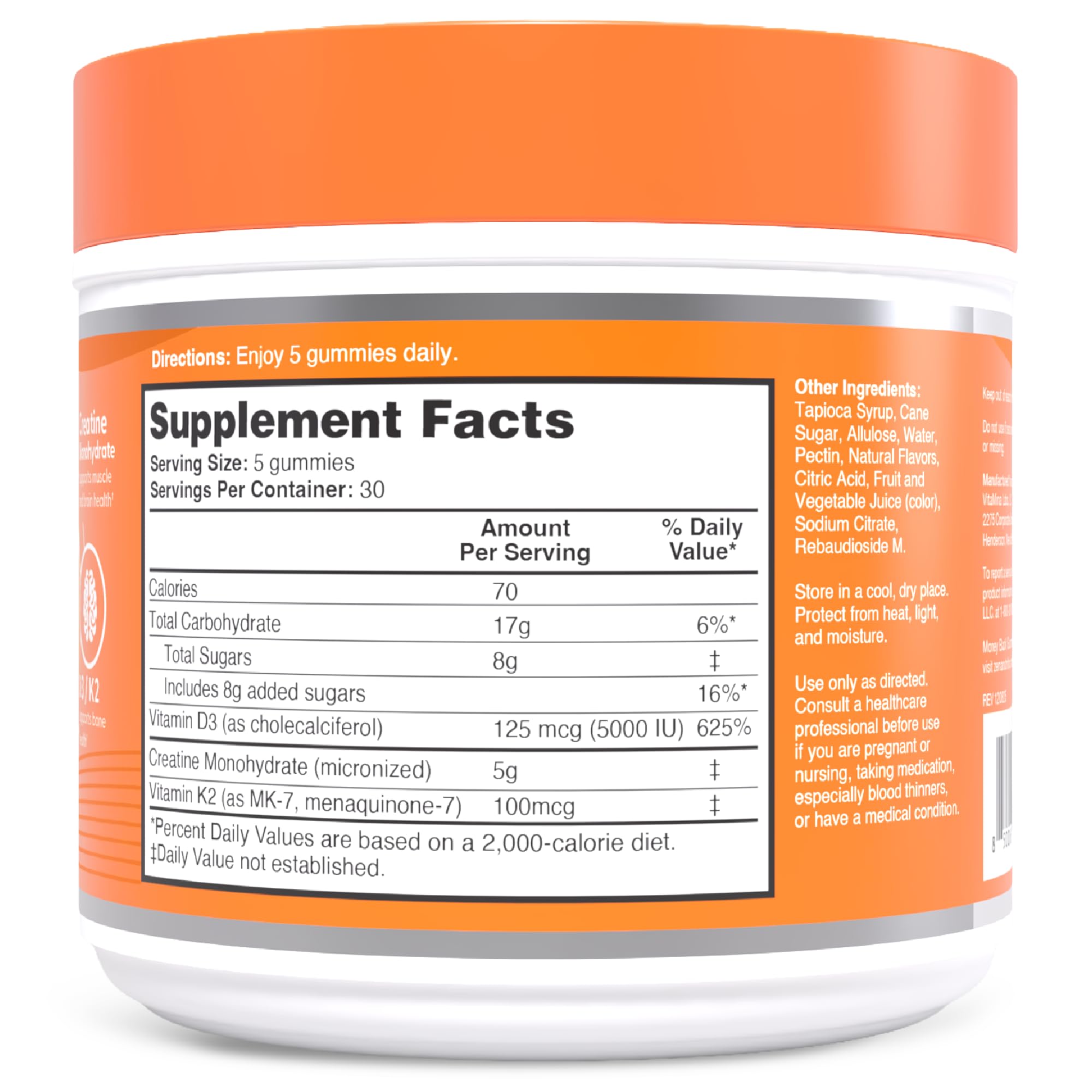 Zena Nutrition Creatine Gummies with D3 & K2, Creatine Monohydrate for Men and Women, Supports Bone, Muscle, & Cognitive Health, Gummy Workout Supplement, Watermelon Flavor, 150ct, 30 Daily Servings Zena NutritionAu supplements