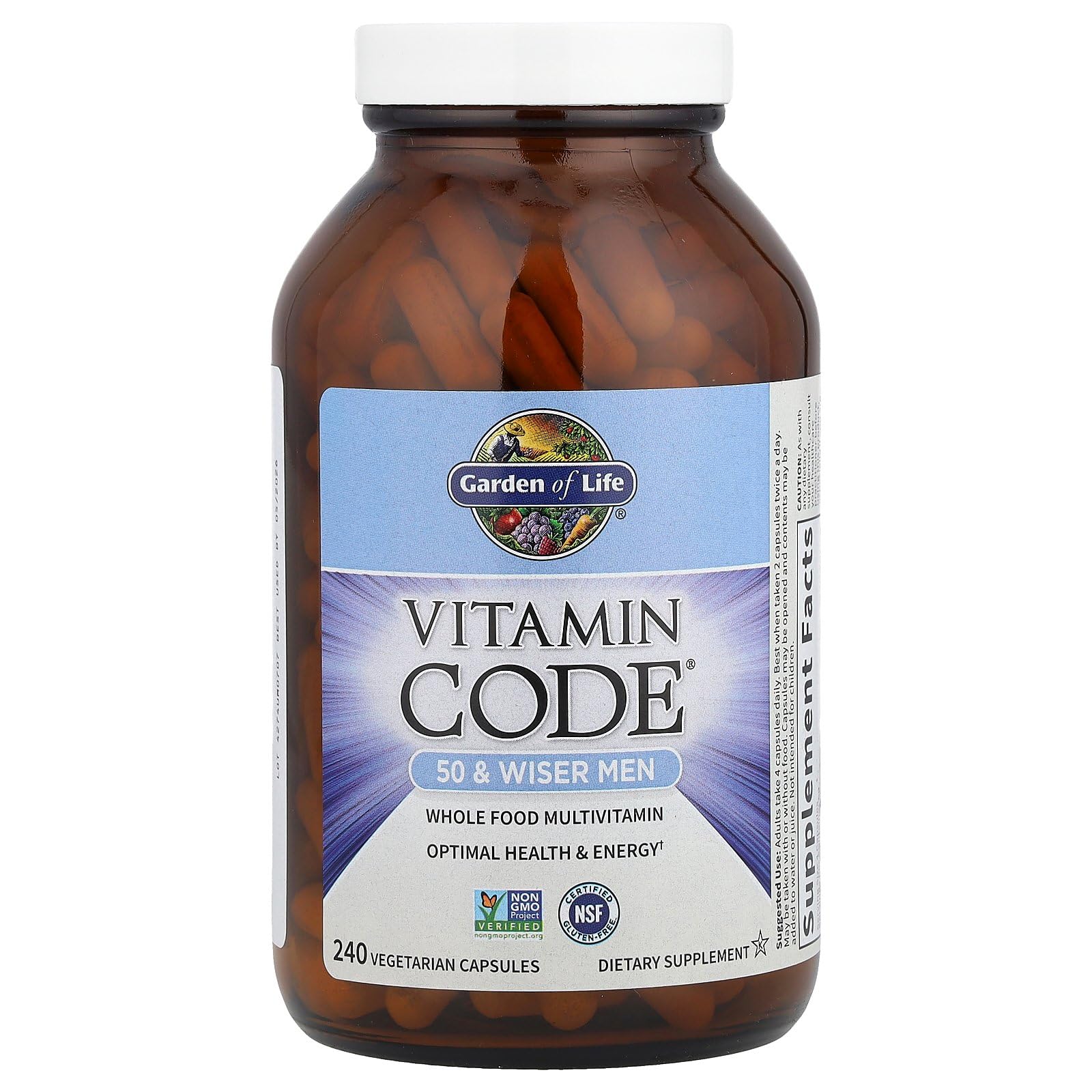 Garden of Life Multivitamin for Men - Vitamin Code 50 & Wiser Men's Raw Whole Food Vitamin Supplement with Probiotics Garden of LifeAu supplements