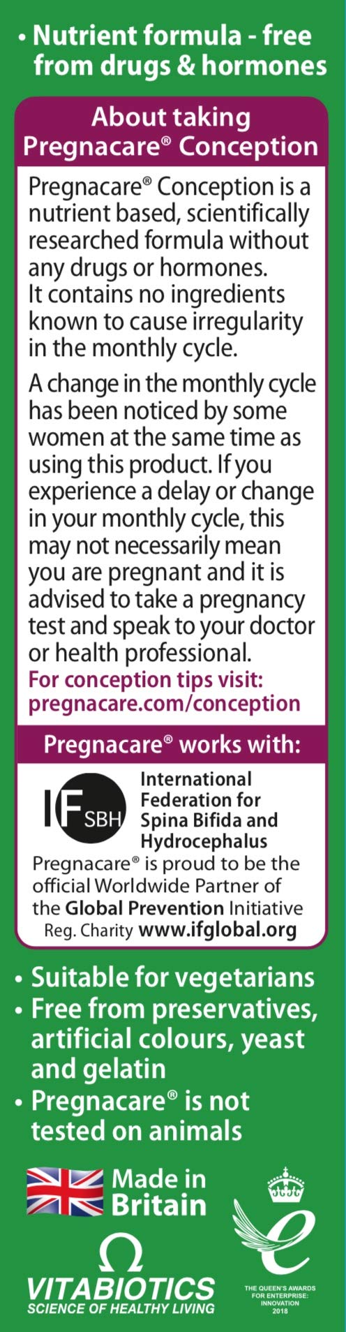 Pregnacare Conception Tablets, Pack of 30, 30 Count PregnacareUS supplements