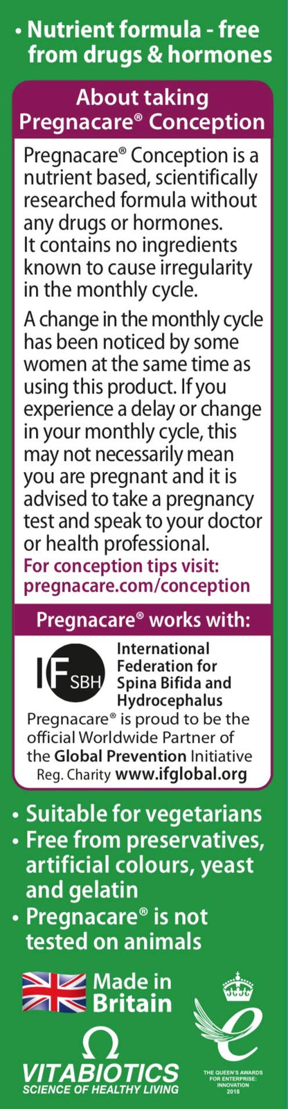 Pregnacare Conception Tablets, Pack of 30, 30 Count PregnacareUS supplements