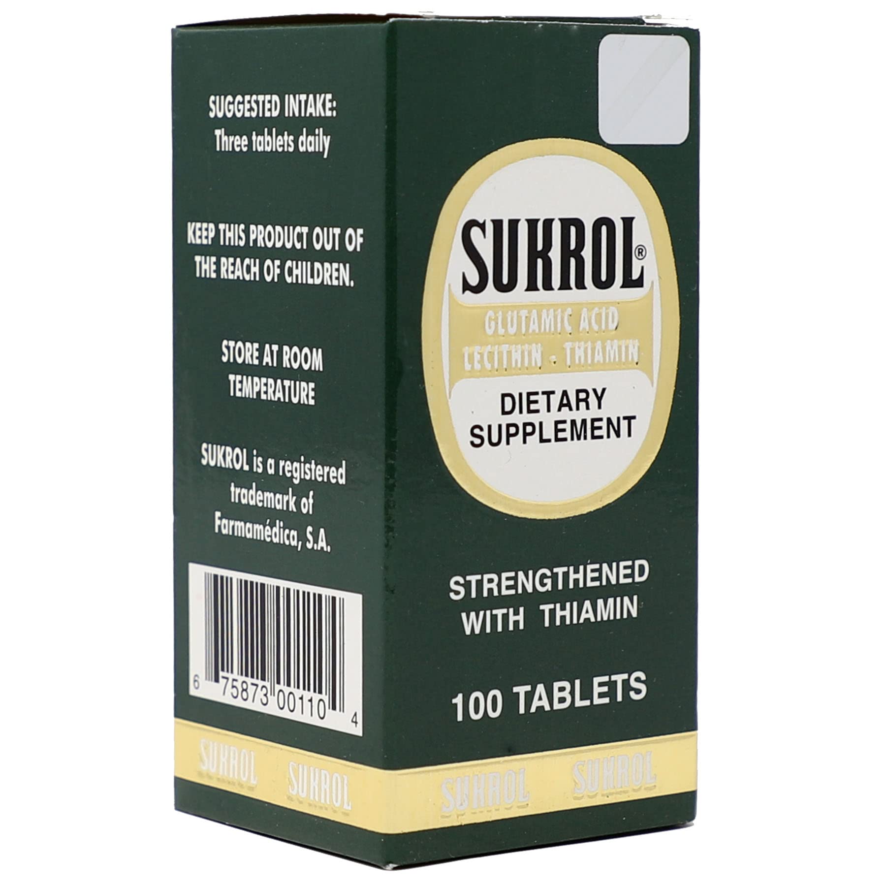 Sukrol, Vitamin, Improve Healthy Brain Function, 100 Tablets, Bottle SukrolAu supplements