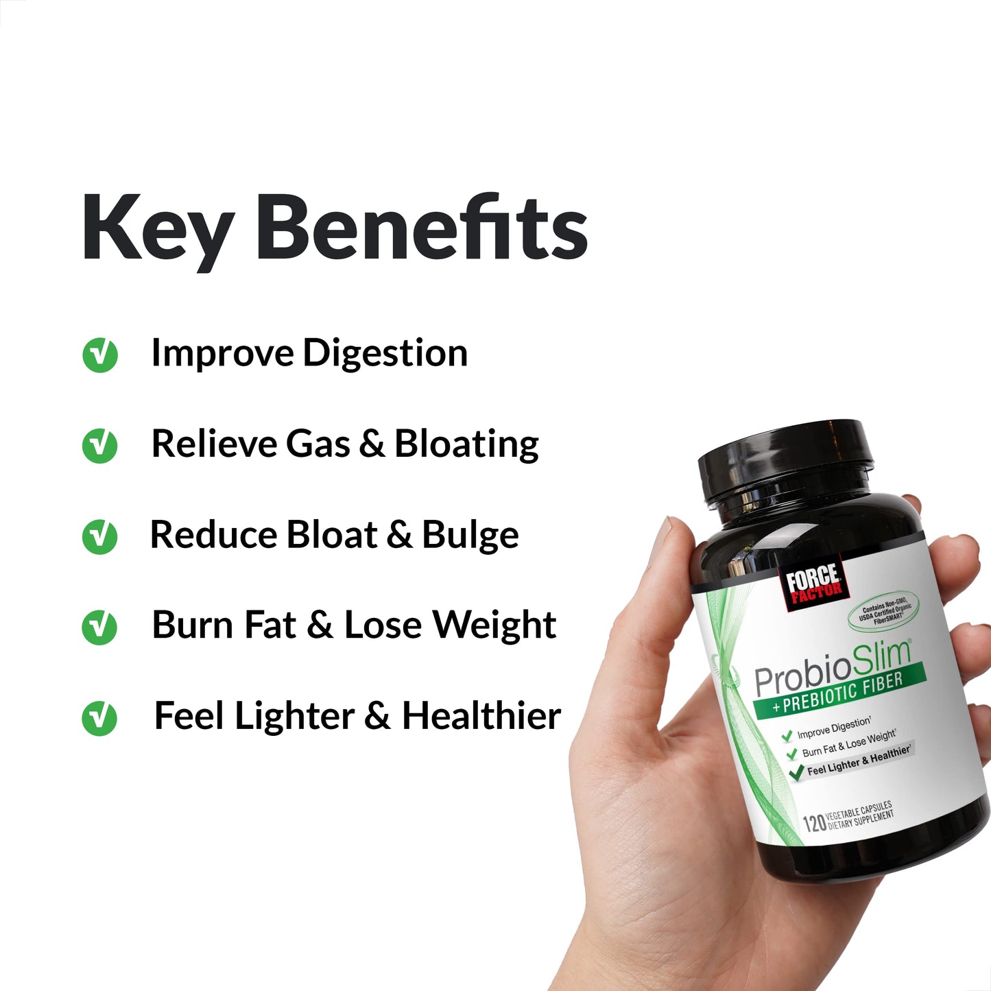 Force Factor ProbioSlim + Prebiotic Fiber Weight Loss Supplement for Women and Men Force FactorUS supplements