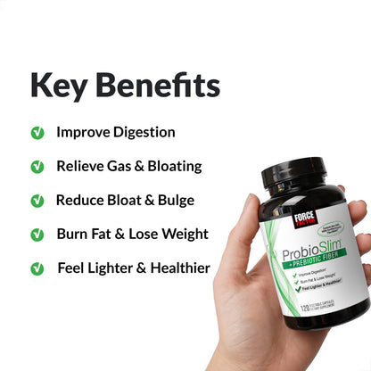 Force Factor ProbioSlim + Prebiotic Fiber Weight Loss Supplement for Women and Men Force FactorUS supplements