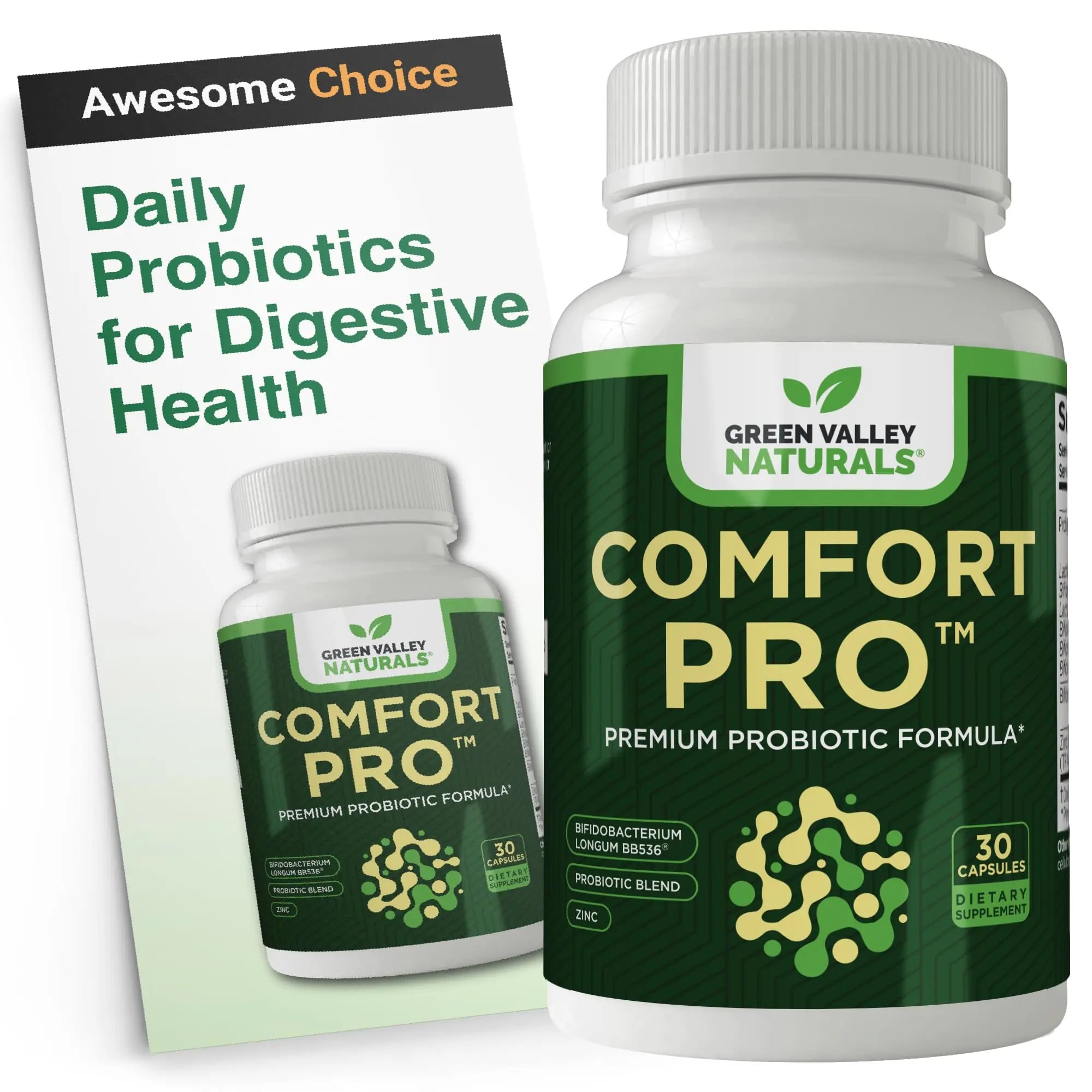 ComfortPro™ Daily Probiotics for Digestive Health | Constipation Relief & Bloating Support for Women & Men | Gut Cleanse with Zinc | Helps Reduce Gas & Promotes Digestive Regularity | Valley Formula GREEN VALLEY NATURALSAu supplements