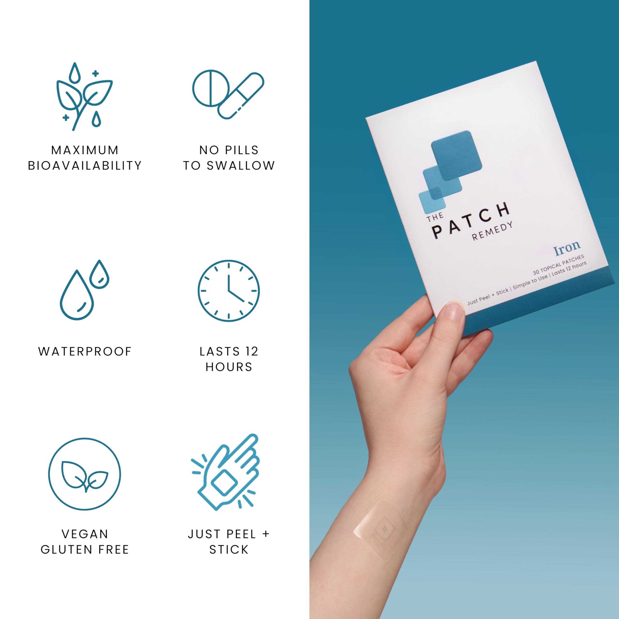 The Patch Remedy Period Patch & Iron Patches Kit - 30 PMS Menstrual Patches for Women with Vitex Chasteberry, Magnesium, Evening Primrose Oil, Dong Quai Extract, Curcumin, Vitamin B6 & E, Iron The Patch RemedyAu supplements