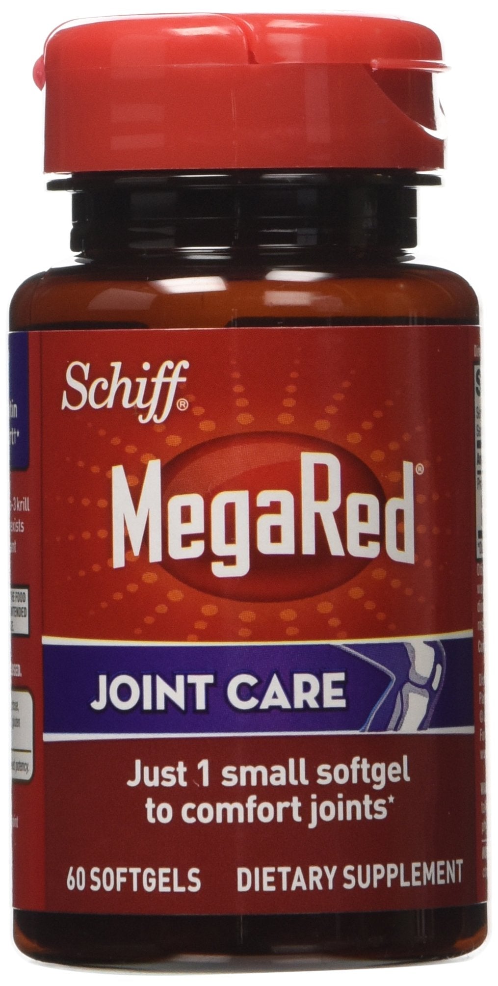 Omega-3 Krill Oil and Joint Supplement - Megared Joint Care 60 softgels - EPA/DHA fatty acids, Antioxidants, Hyaluronic acid, No fishy burp aftertaste as with Fish Oil MegaRedAu supplements