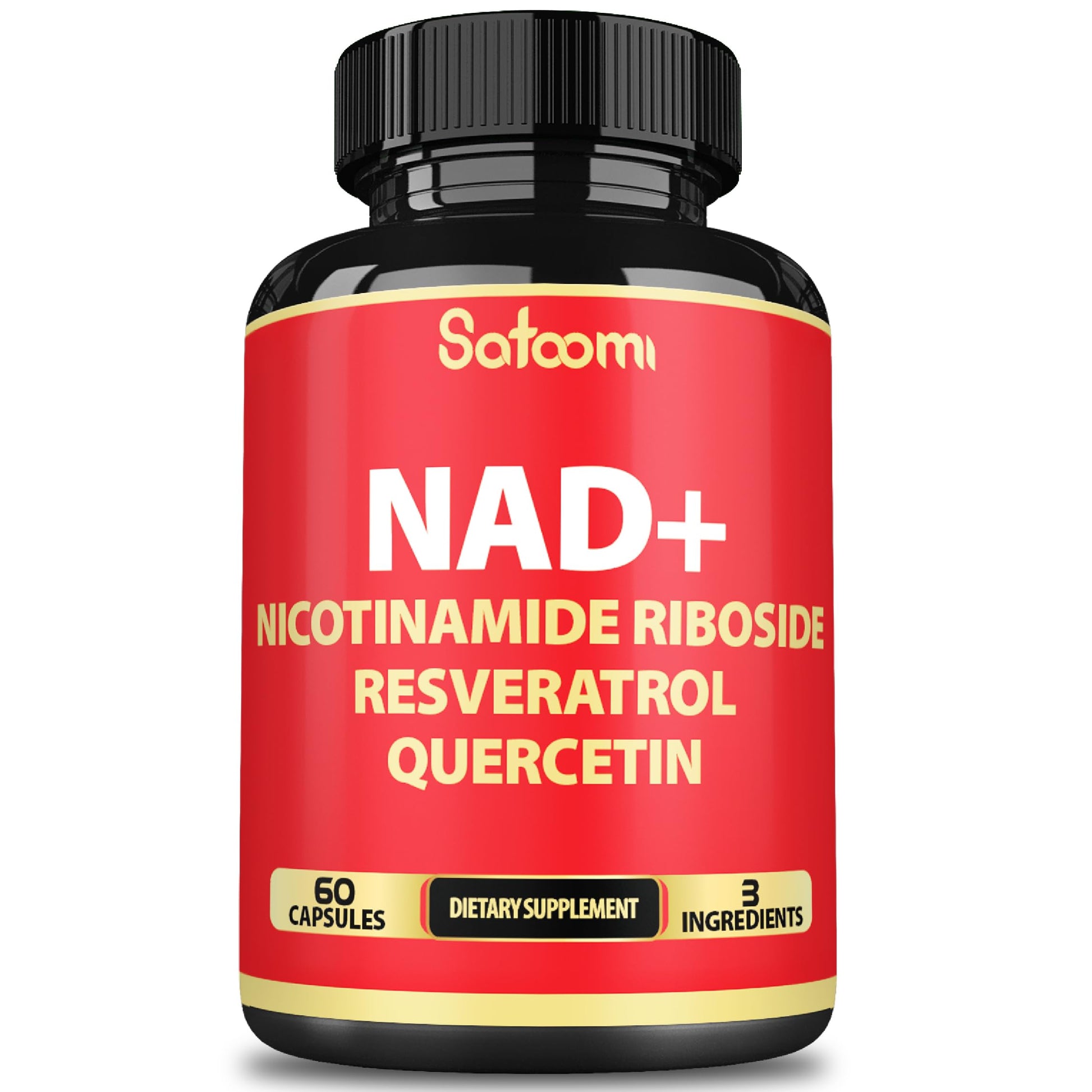 Satoomi NAD Supplement with Nicotinamide Riboside NR, Resveratrol, Quercetin - 60 Count - 30 Days SatoomiAu supplements