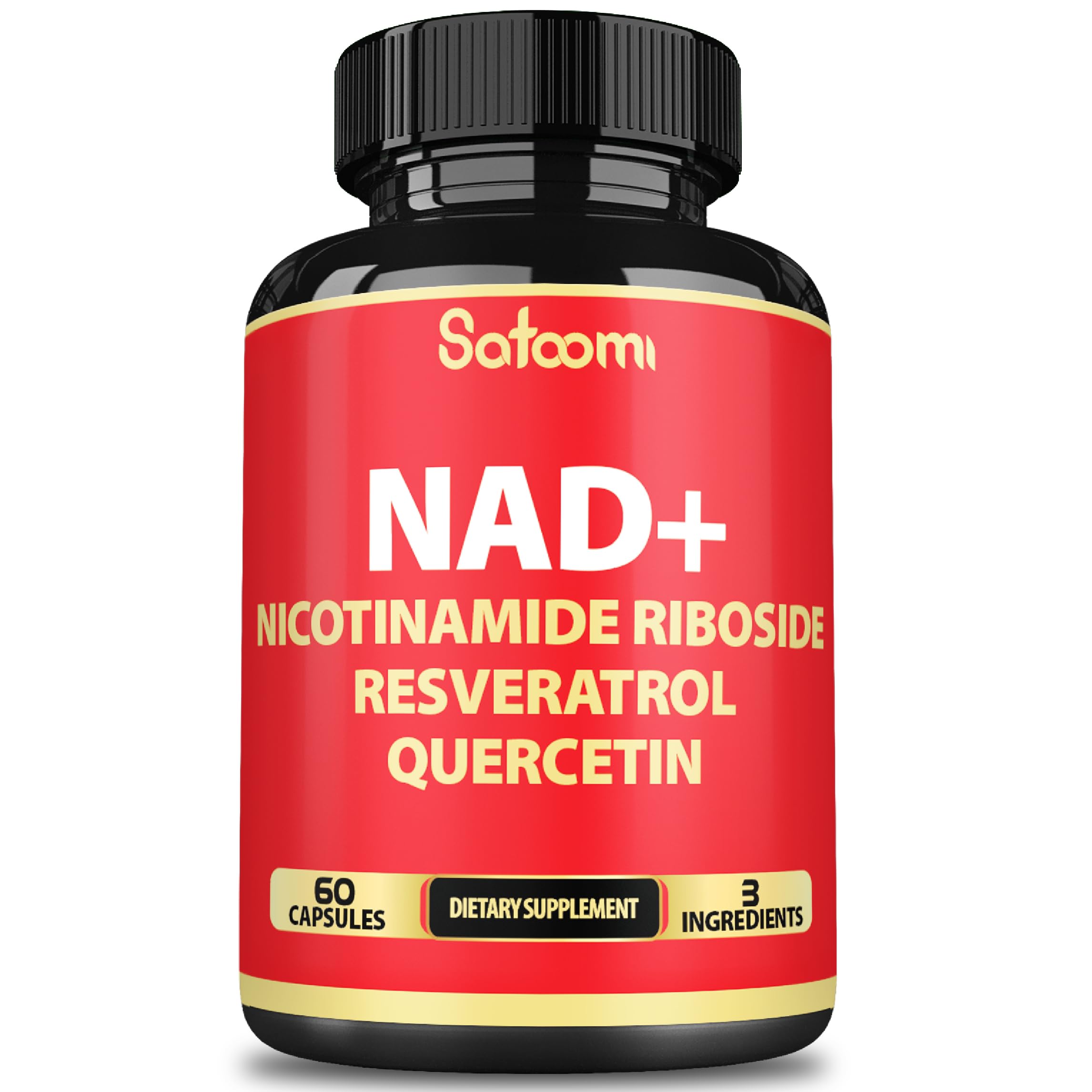 Satoomi NAD Supplement with Nicotinamide Riboside NR, Resveratrol, Quercetin - 60 Count - 30 Days SatoomiAu supplements