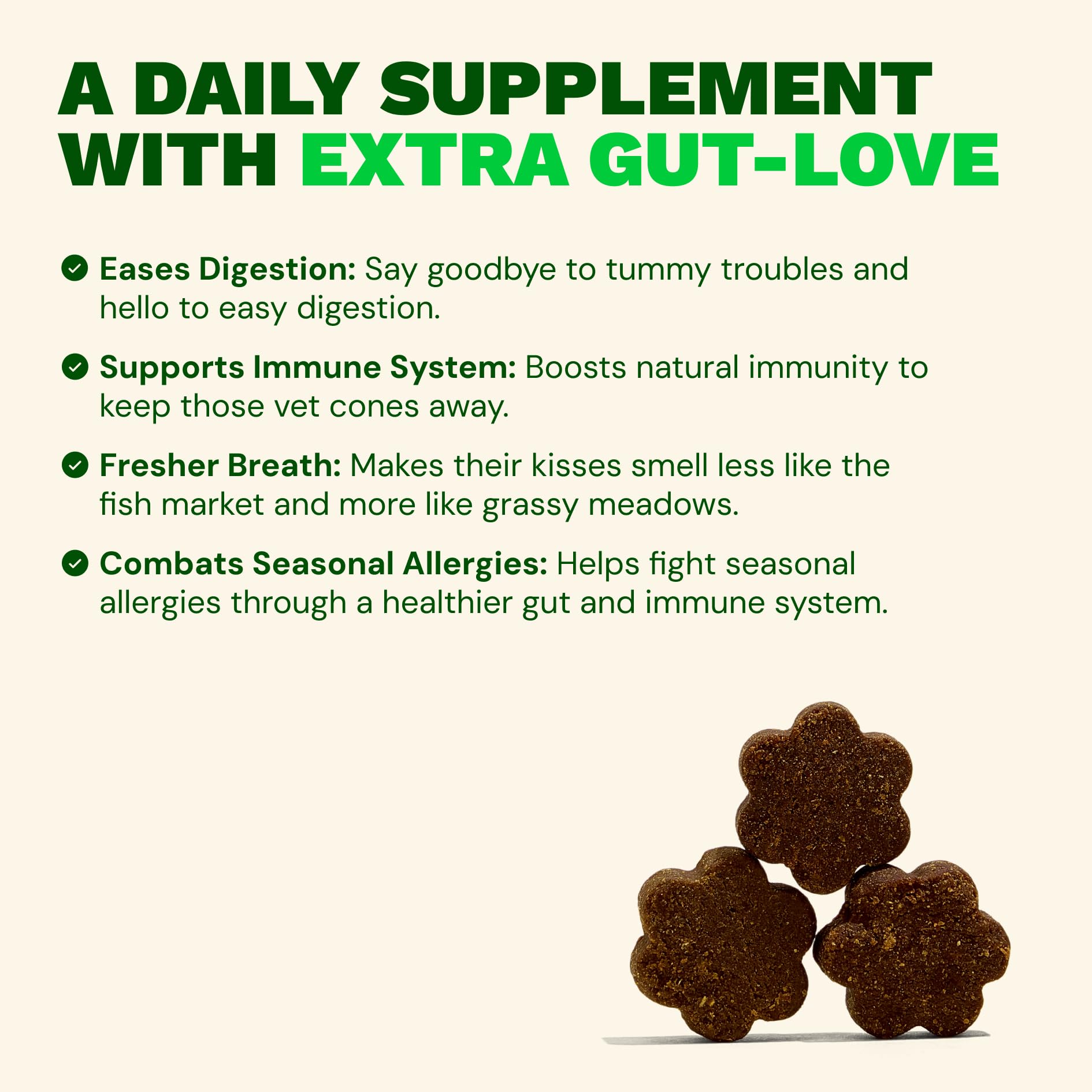 Get Joy Digestion Chews, Gut Health Supplement for Dogs, Vet Recommended Soft Daily Digestive Health & Immune Support with Prebiotics, Probiotics & Postbiotics, Made in USA, 90 Count Get JoyAu supplements