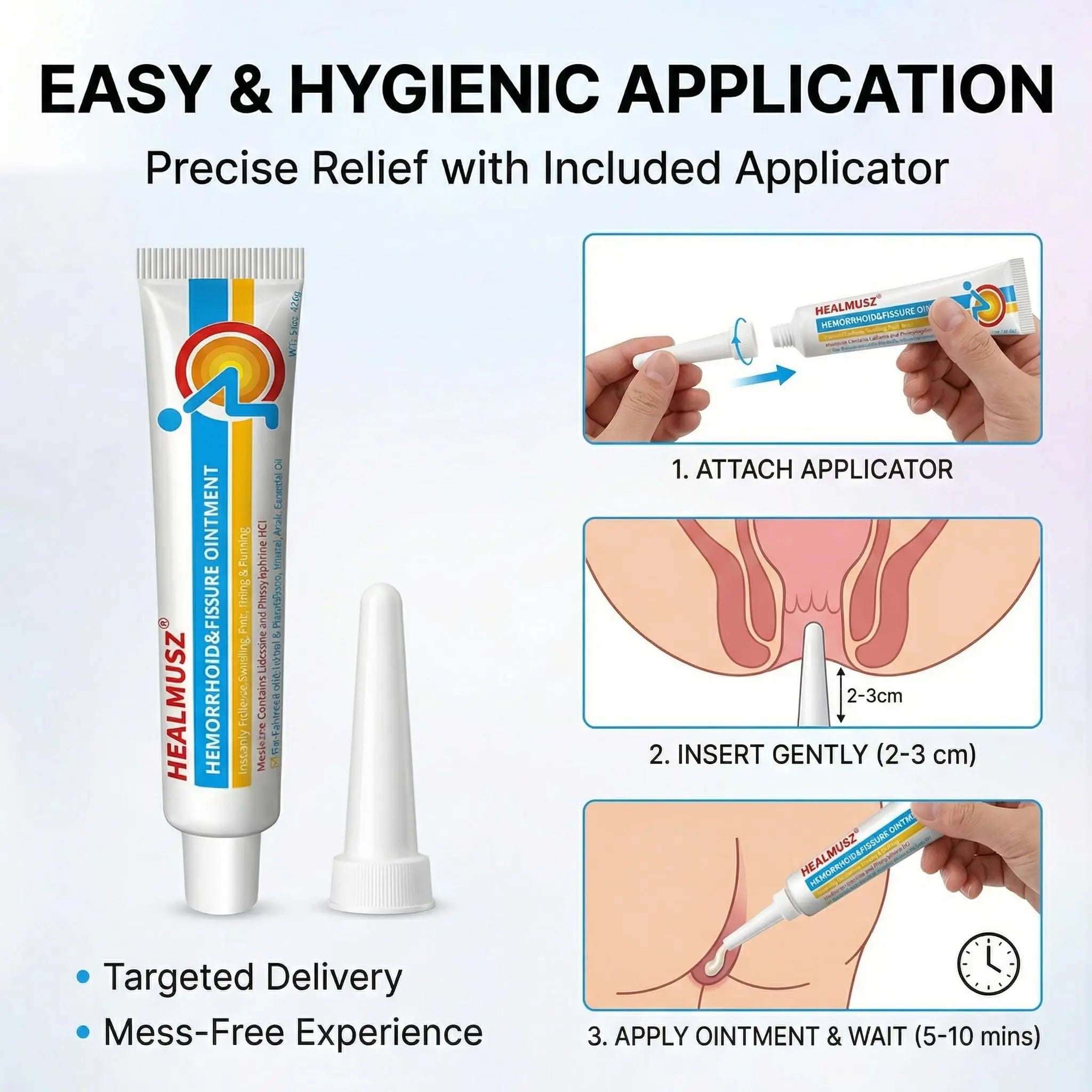 HEALMUSZ Hemorrhoid Fissure Ointment 1.5oz,Fast Relief for Pain, Swelling, Discomfort & Itching,Formulated with 4% Lidocaine and Phenylephrine HCI HEALMUSZAu supplements