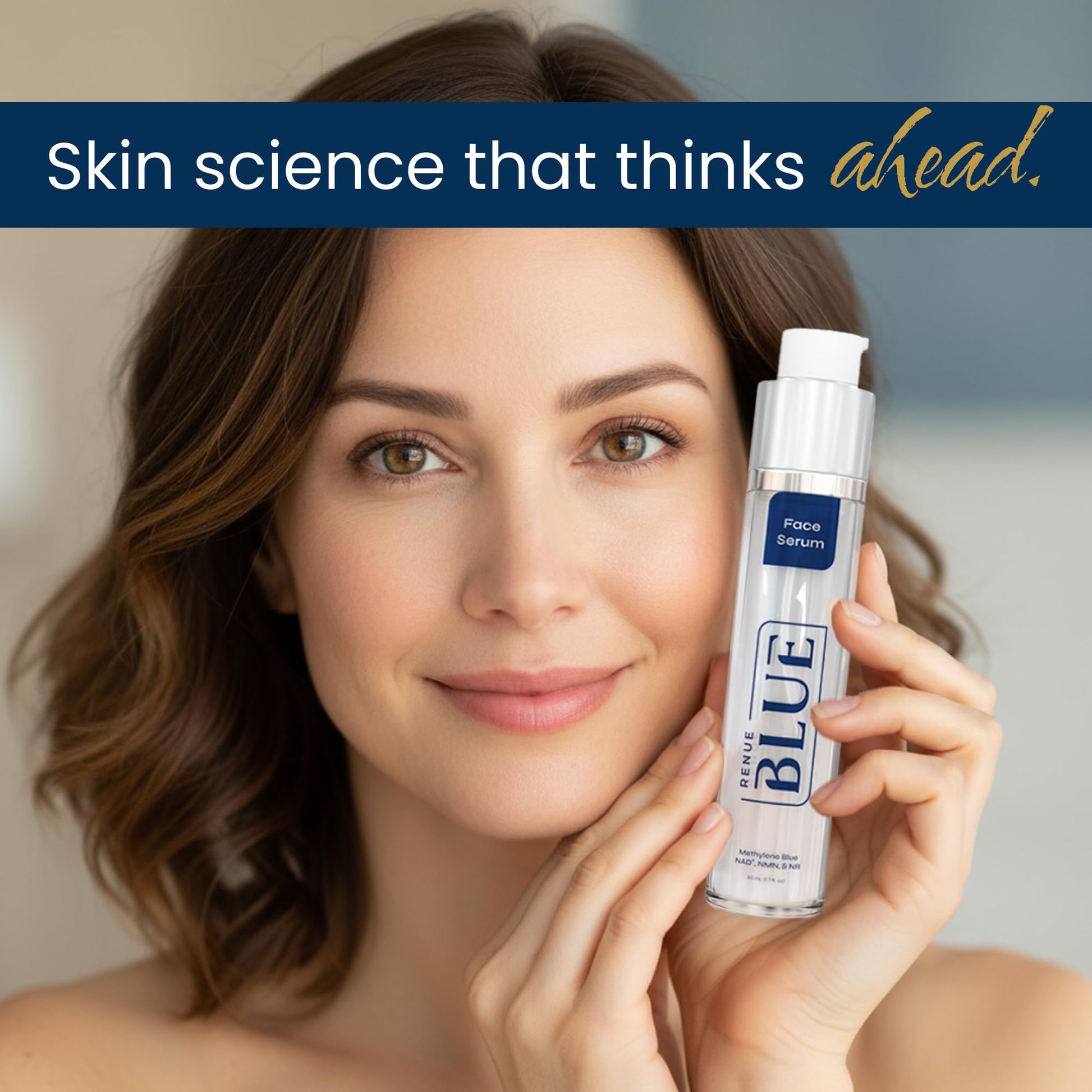 Renue Blue Methylene Blue Face Serum - Liposomal NAD+ Complex and Nutrients for Skin Rejuvenation, Deep Hydration, and Anti-Aging Support Renue By ScienceUS supplements