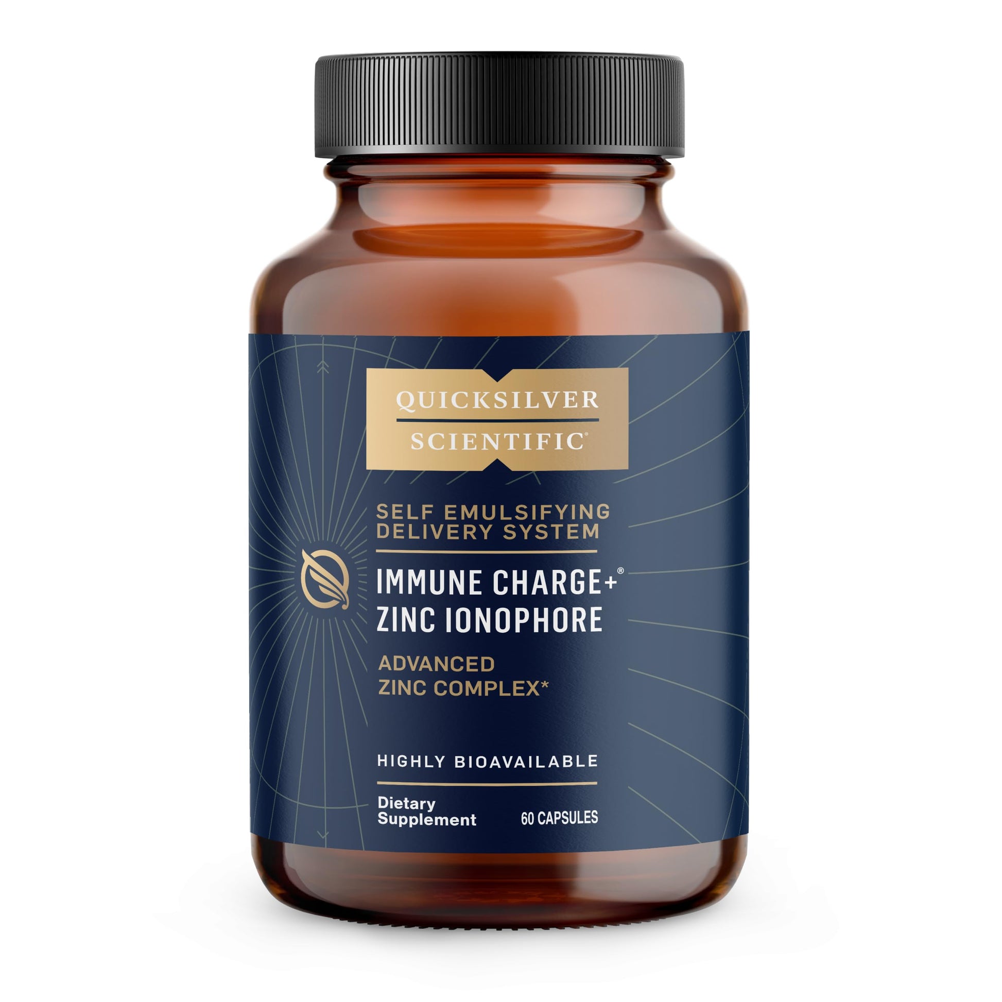 Quicksilver Scientific Immune Charge+ Zinc Ionophore - Zinc Supplement Complexed with Quercetin, Luteolin, Hesperetin Immune + GI Support (60 Capsules) Quicksilver ScientificUS supplements