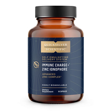 Quicksilver Scientific Immune Charge+ Zinc Ionophore - Zinc Supplement Complexed with Quercetin, Luteolin, Hesperetin Immune + GI Support (60 Capsules) Quicksilver ScientificUS supplements