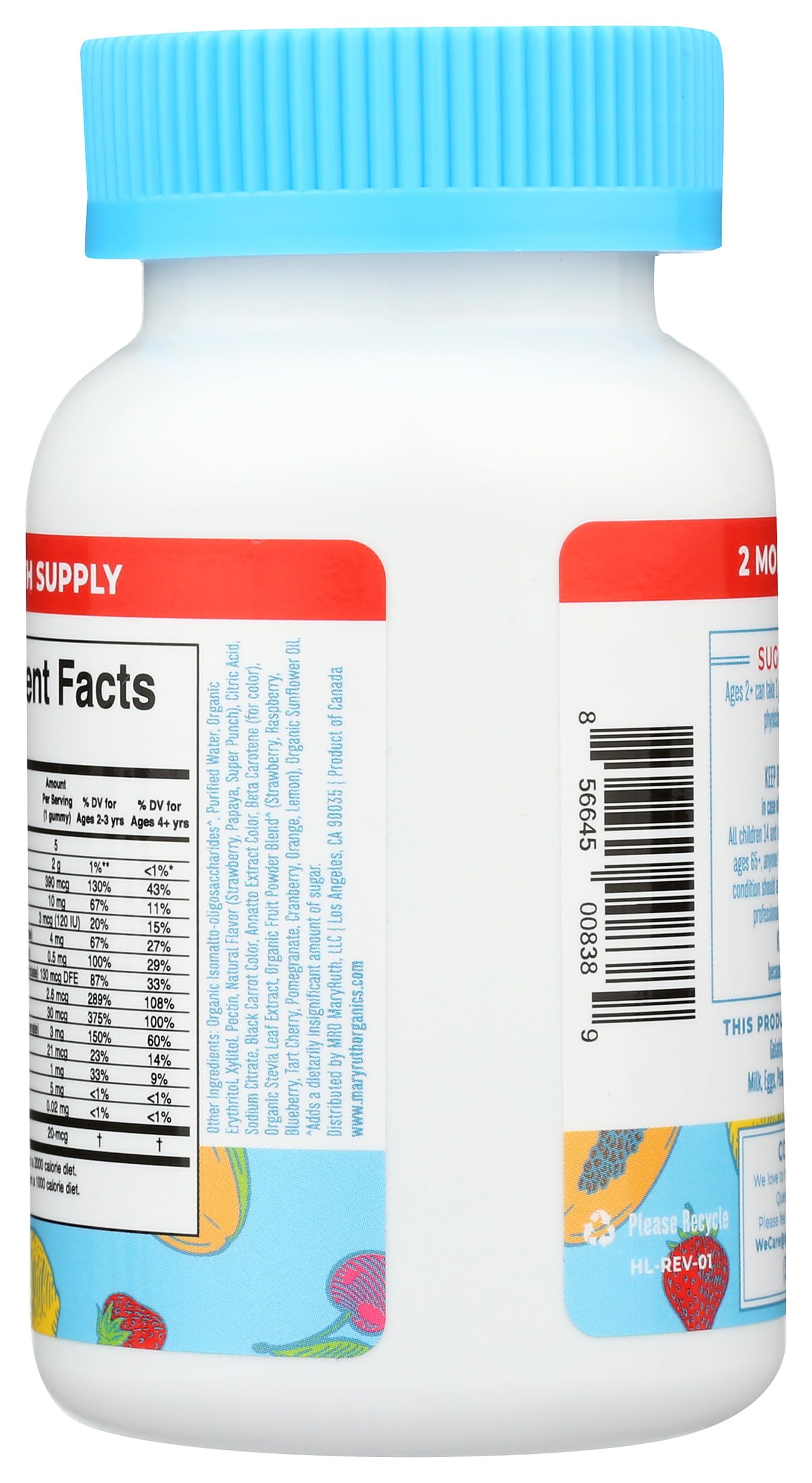 MARYRUTH'S Kids Vitamins | Multi | Sugar Free | 2 Month Supply | Kids Multivitamin Gummies for Ages 2+ | Vegan | Only 1 Gummy a Day | 60 Count MARYRUTH'SUS supplements