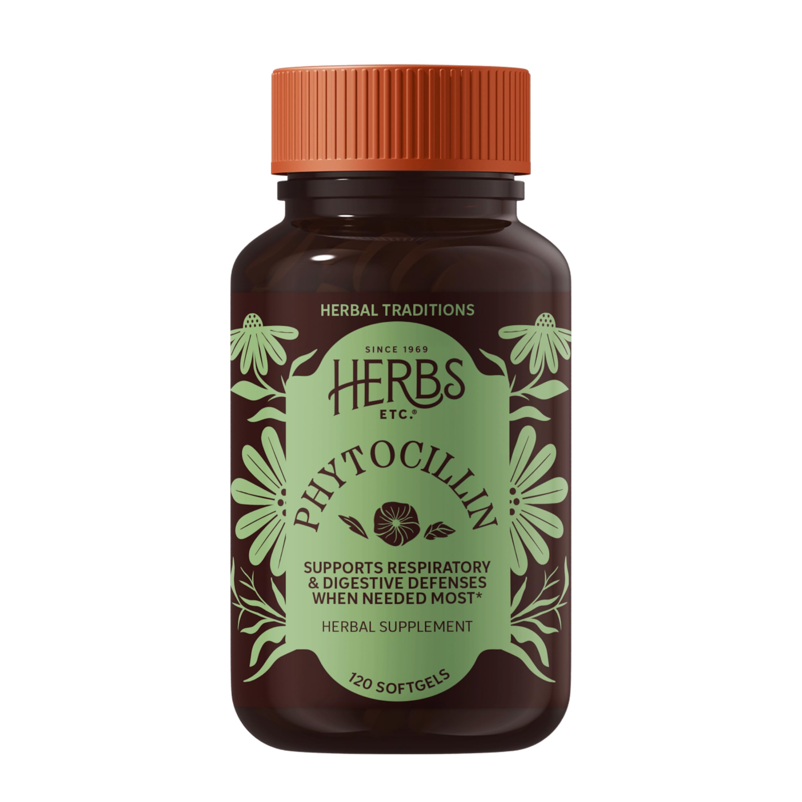 Herbs Etc. Phytocillin - Respiratory & Digestive Health Support Supplement - Herbal Formula to Support Digestion - Support Healthy Breathing - 120 Softgels (120 Servings) Herbs Etc.Au supplements