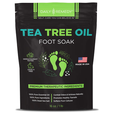 Tea Tree Oil Foot Soak with Epsom Salt - Made in USA - for Toenail Athletes Foot DAILY REMEDYUS supplements