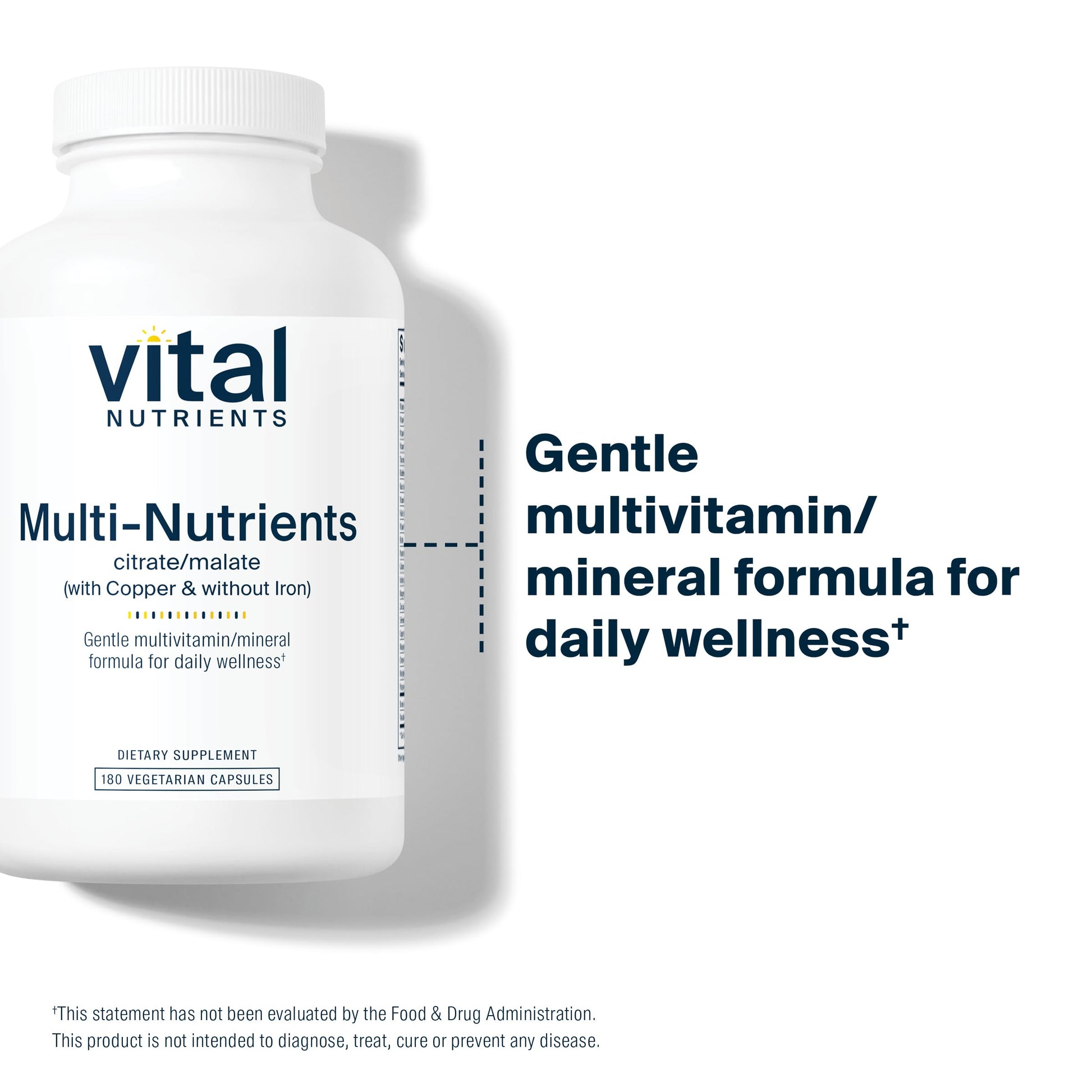 Vital Nutrients - Multi-Nutrients 2 - Citrate/Malate Formula (with Copper and Without Iron) - Multi-Vitamin/Mineral, Potent Antioxidants, Gentle Bioavailable Form - 180 Vegetarian Capsules per Bottle Vital NutrientsAu supplements