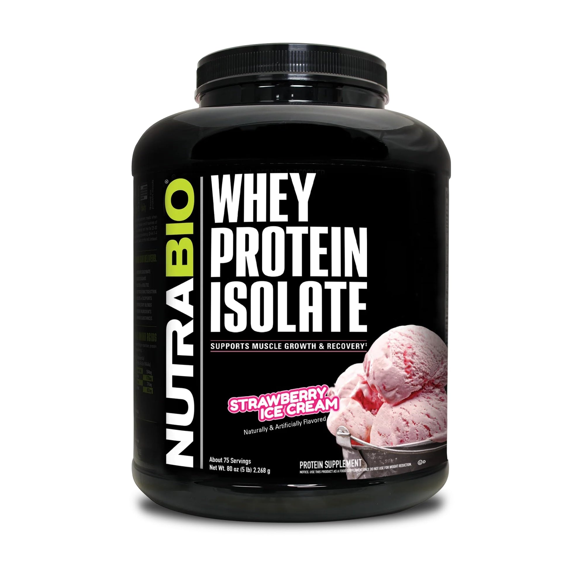 NutraBio Whey Protein Isolate Supplement – 25g of Protein Per Scoop with Complete NutraBioUS supplements