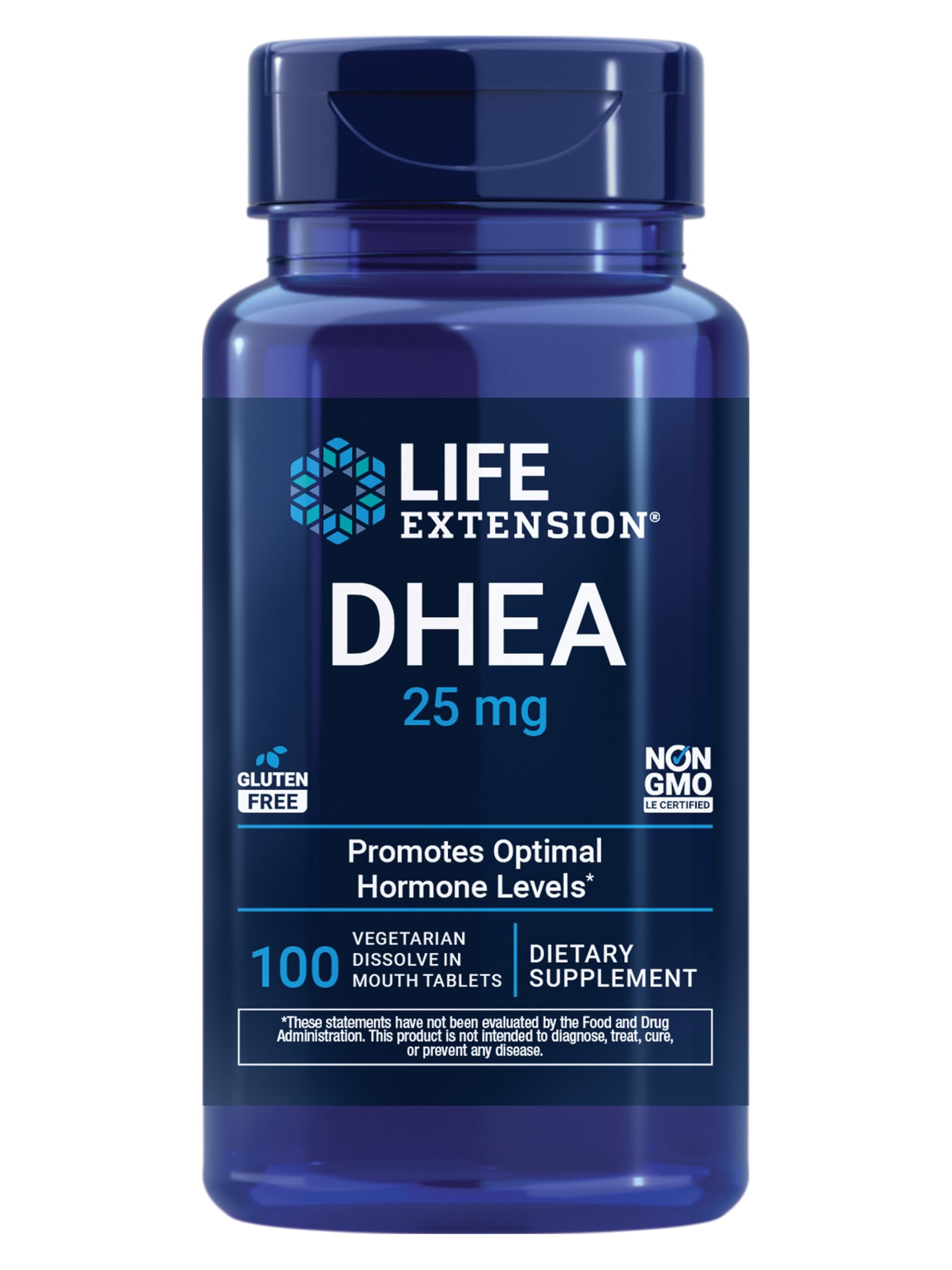 Life Extension DHEA 25 mg – Hormone Balance Supplement, Memory, Muscle Health, Bone Health, Men’s Health, Women’s Health, Gluten-Free, Non-GMO, Vegetarian, 100 Dissolve-in-Mouth Tablets Life ExtensionAu supplements