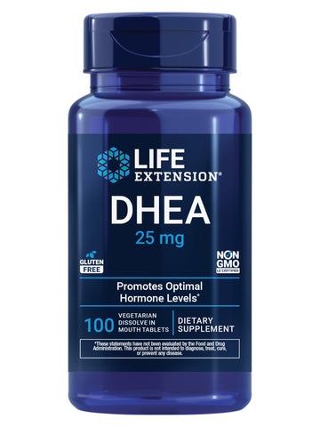 Life Extension DHEA 25 mg – Hormone Balance Supplement, Memory, Muscle Health, Bone Health, Men’s Health, Women’s Health, Gluten-Free, Non-GMO, Vegetarian, 100 Dissolve-in-Mouth Tablets Life ExtensionAu supplements