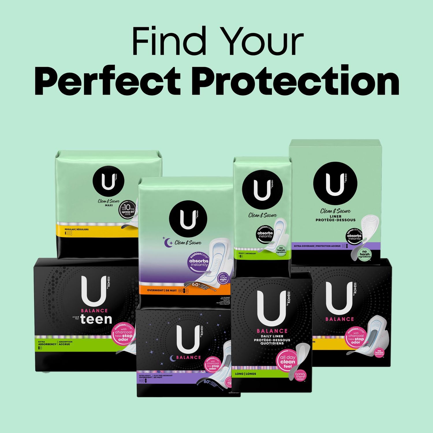 U by Kotex Clean & Secure Panty Liners, Light Absorbency, Regular Length, 516 Count U by KotexAu supplements